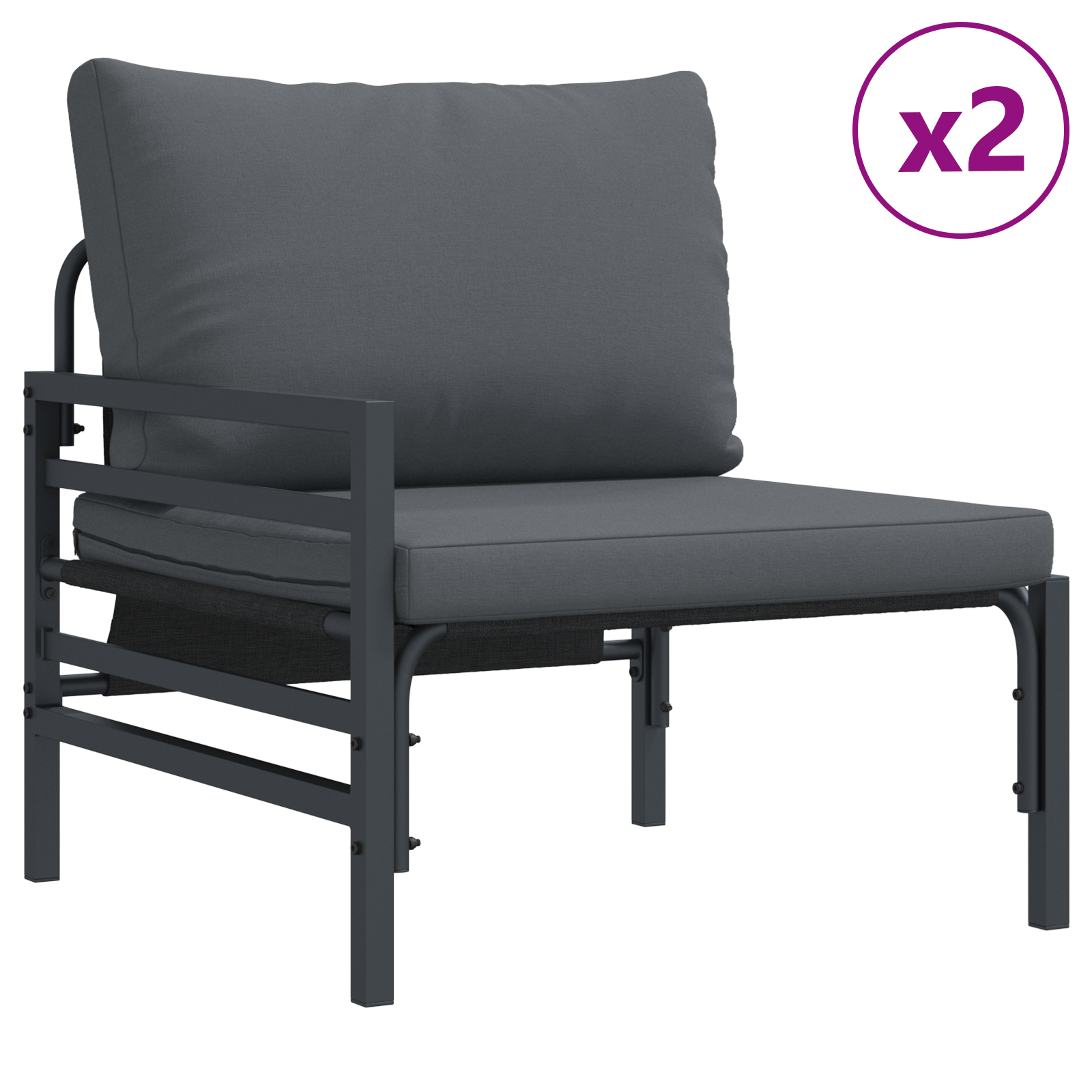 vidaXL Tuin Sofa Set 10 pcs Antraciet Staal