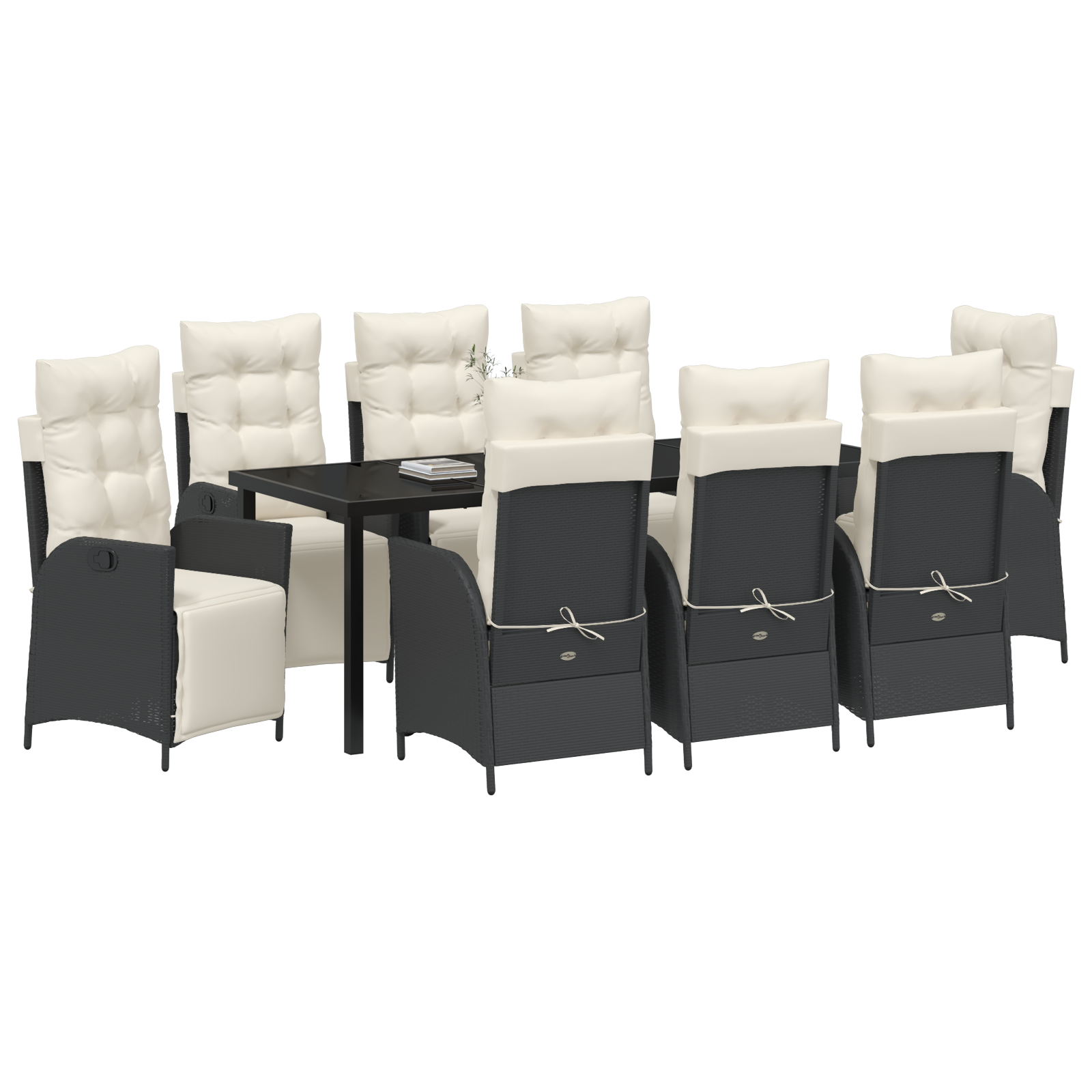 vidaXL 9-delige tuinset zwart poly rattan