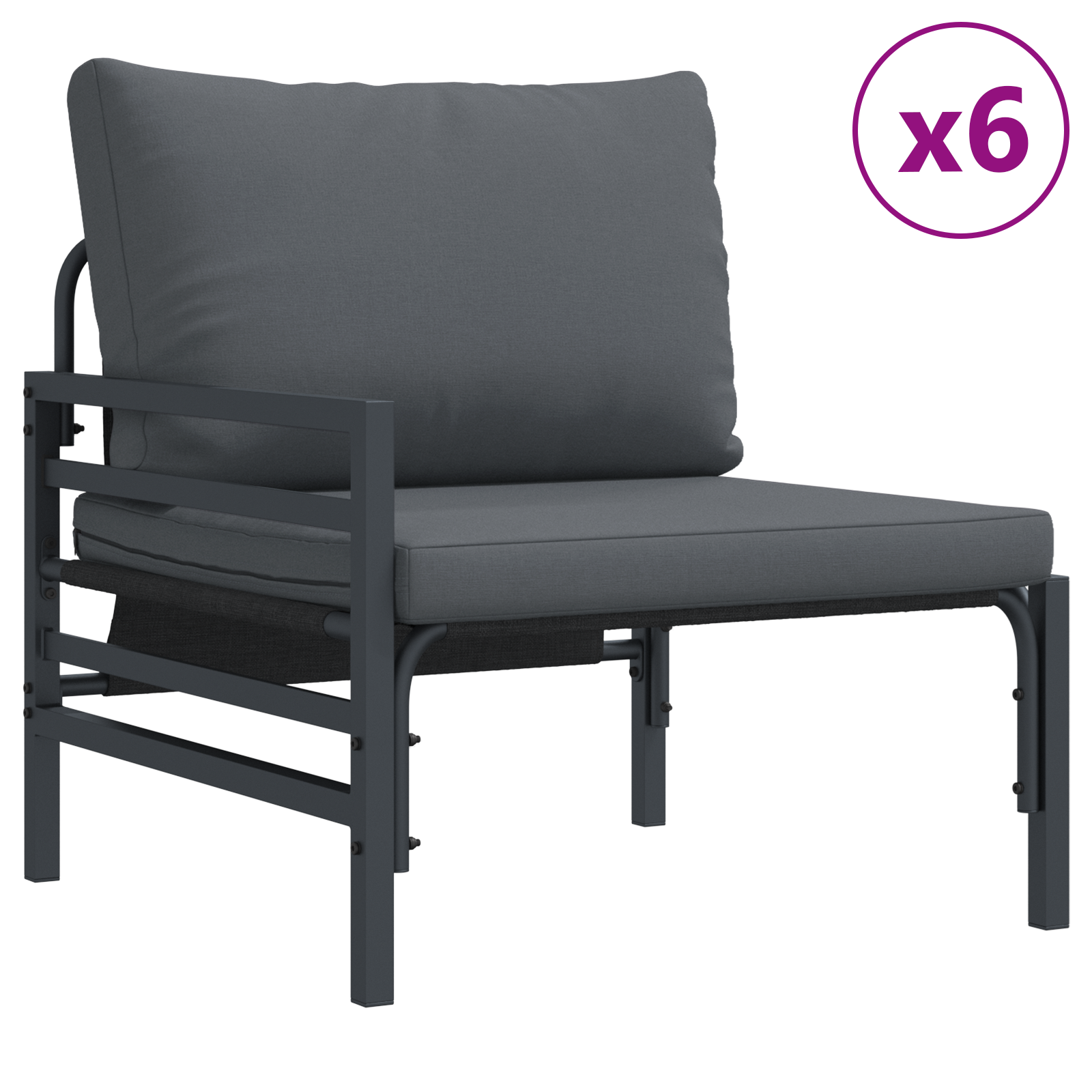 vidaXL Tuin Sofa Set 13 pcs Antraciet Staal