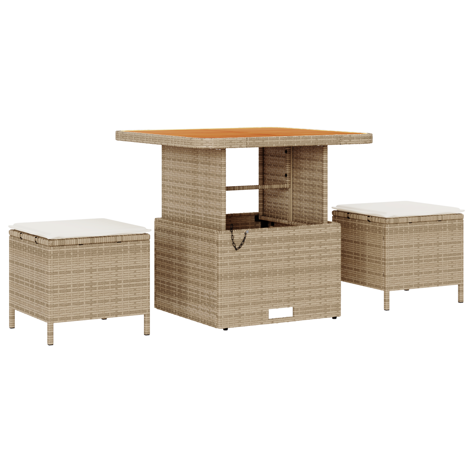 vidaXL 9-delige tuinsofa set met kussens - Beige - Poly rattan - Acacia