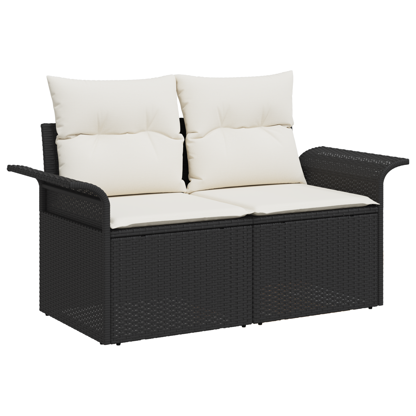 vidaXL 5-delige tuinsofaset met kussens in zwart poly rattan