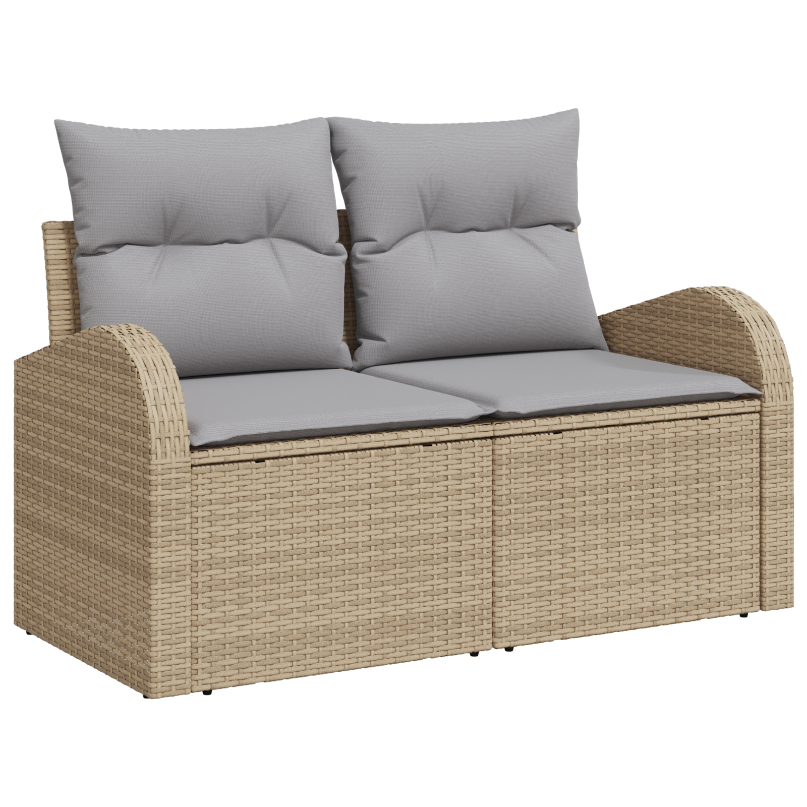 vidaXL 6-delige tuinbankset met kussens in Beige Poly Rattan