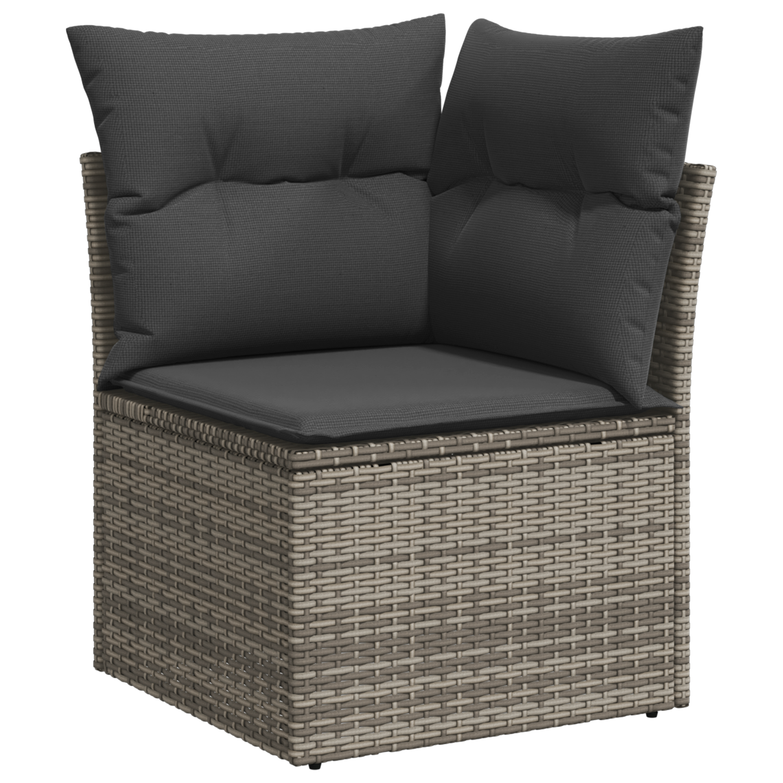vidaXL 7-delige Tuinbankenset met kussens poly rattan acacia grijs