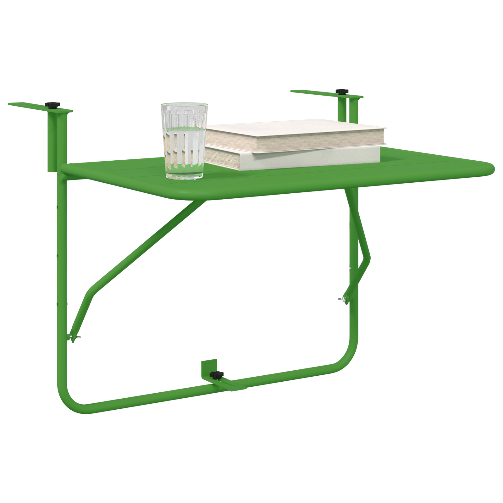 vidaXL Balkontafel hangend inklapbaar 60x40 cm staal groen