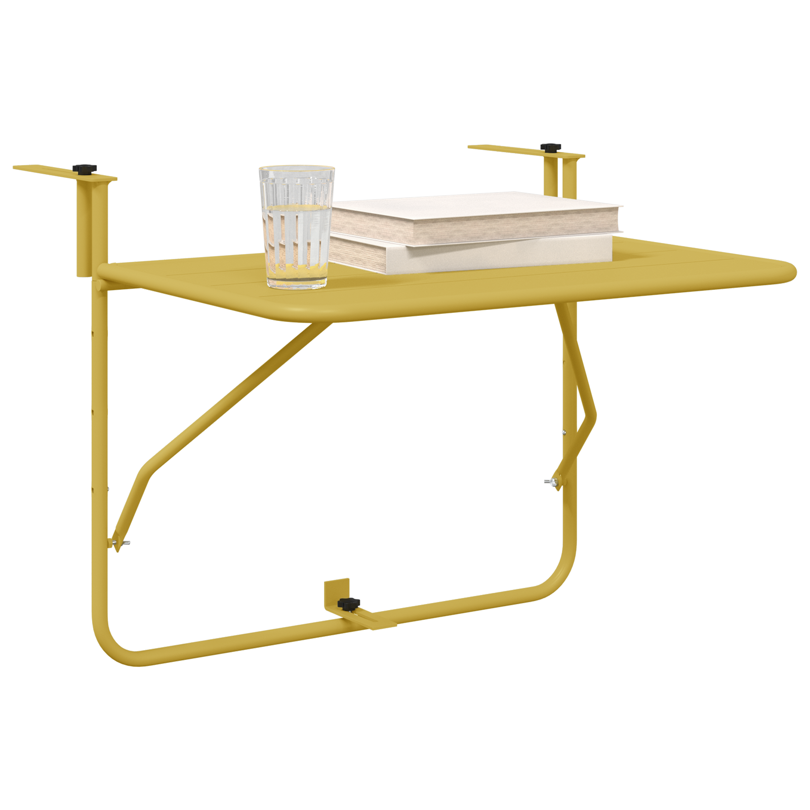 vidaXL Balkontafel hangend inklapbaar 60x40 cm staal goudkleurig