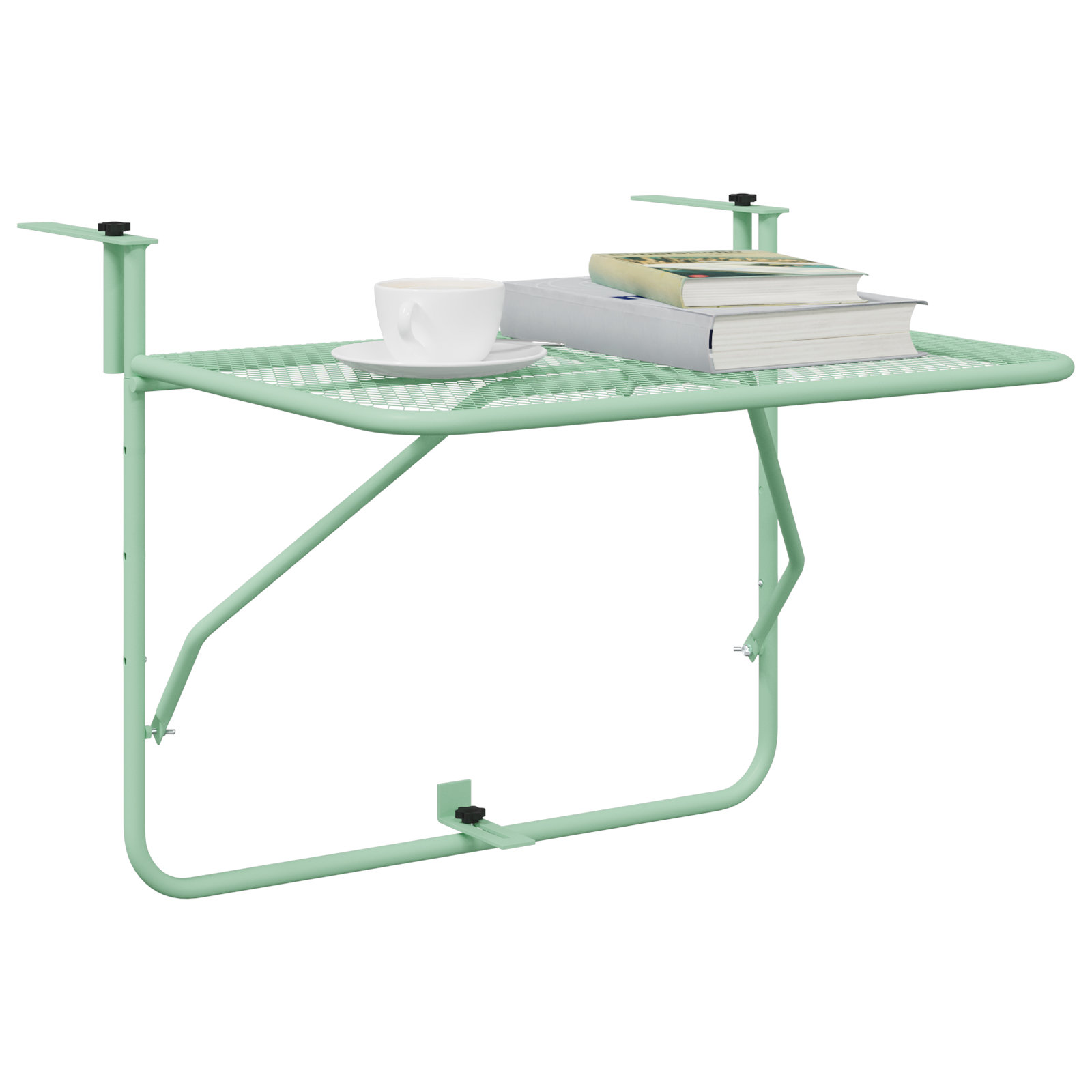 vidaXL Balkontafel hangend inklapbaar 60x40 cm staal mintgroen
