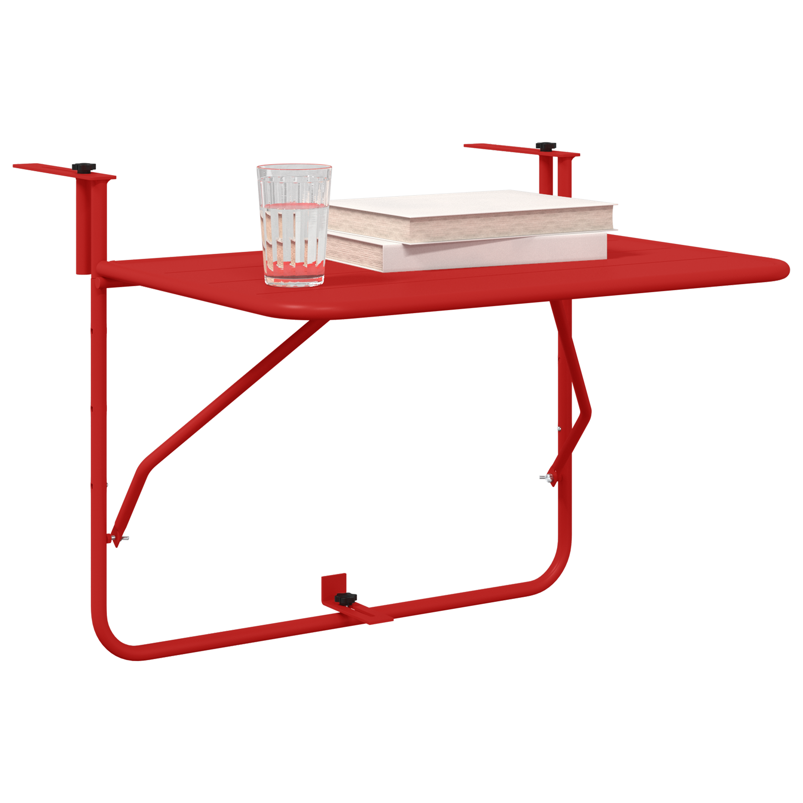 vidaXL Balkontafel hangend inklapbaar 60x40 cm staal rood