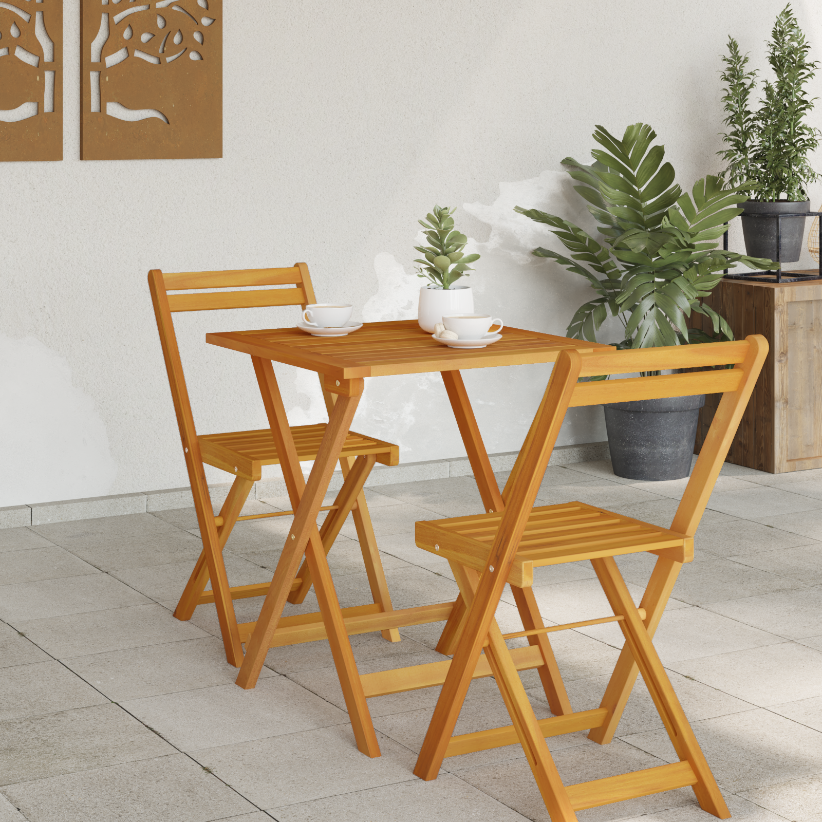 vidaXL Opvouwbare Tuintafel Vierkant 60x60x72 cm Massief Acaciahout