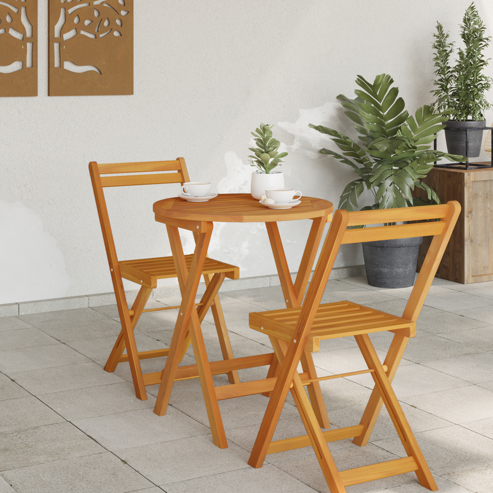 vidaXL Vouwbare Tuin Tafel Rond Ø60x72 cm Massief Acaciahout