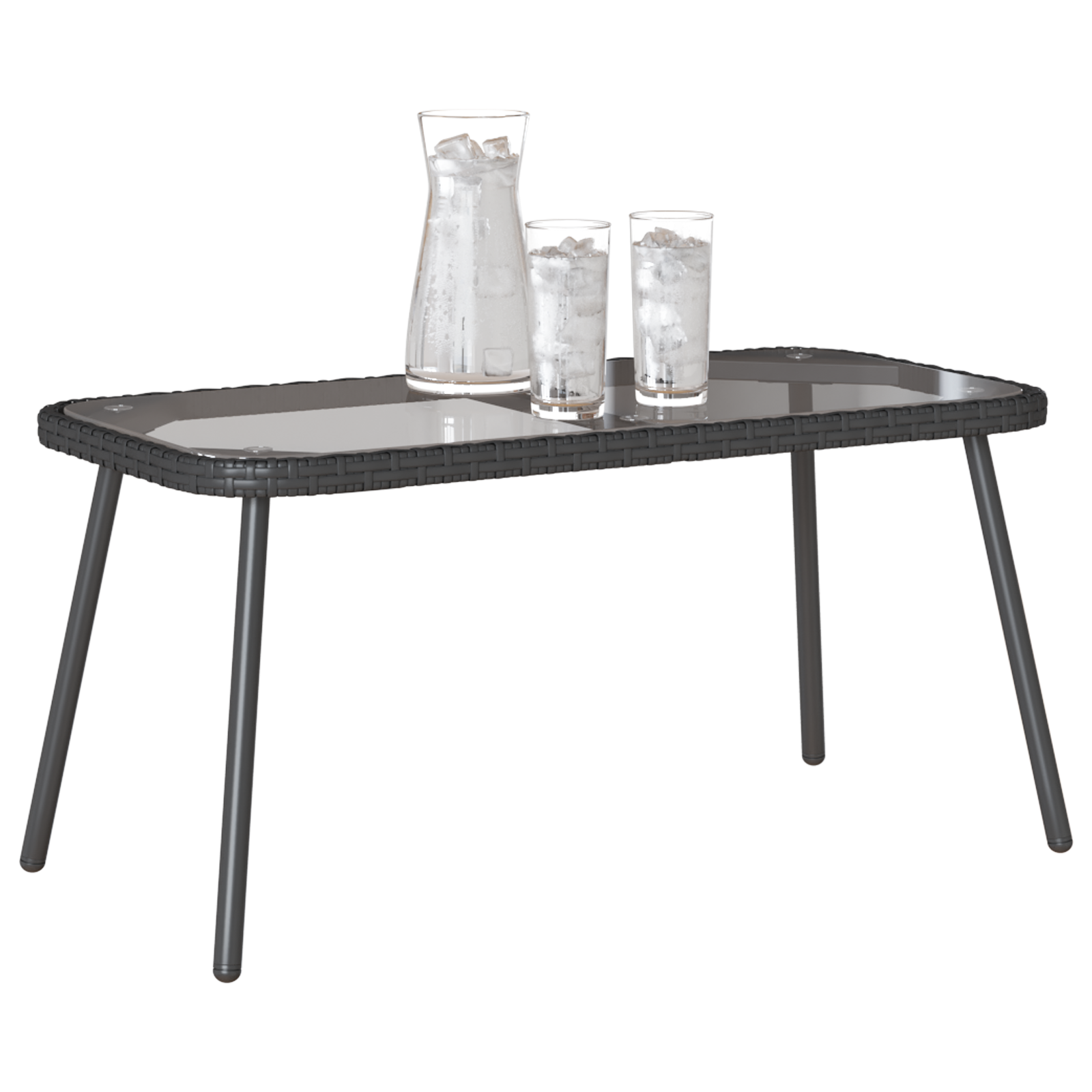 vidaXL Salontafel 90x45x42 cm poly rattan zwart