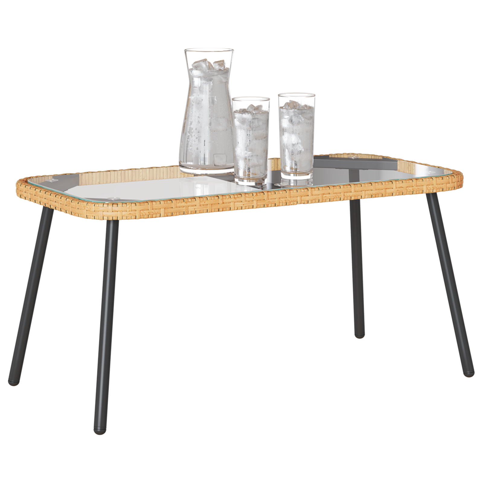 vidaXL Salontafel 90x45x42 cm poly rattan naturel