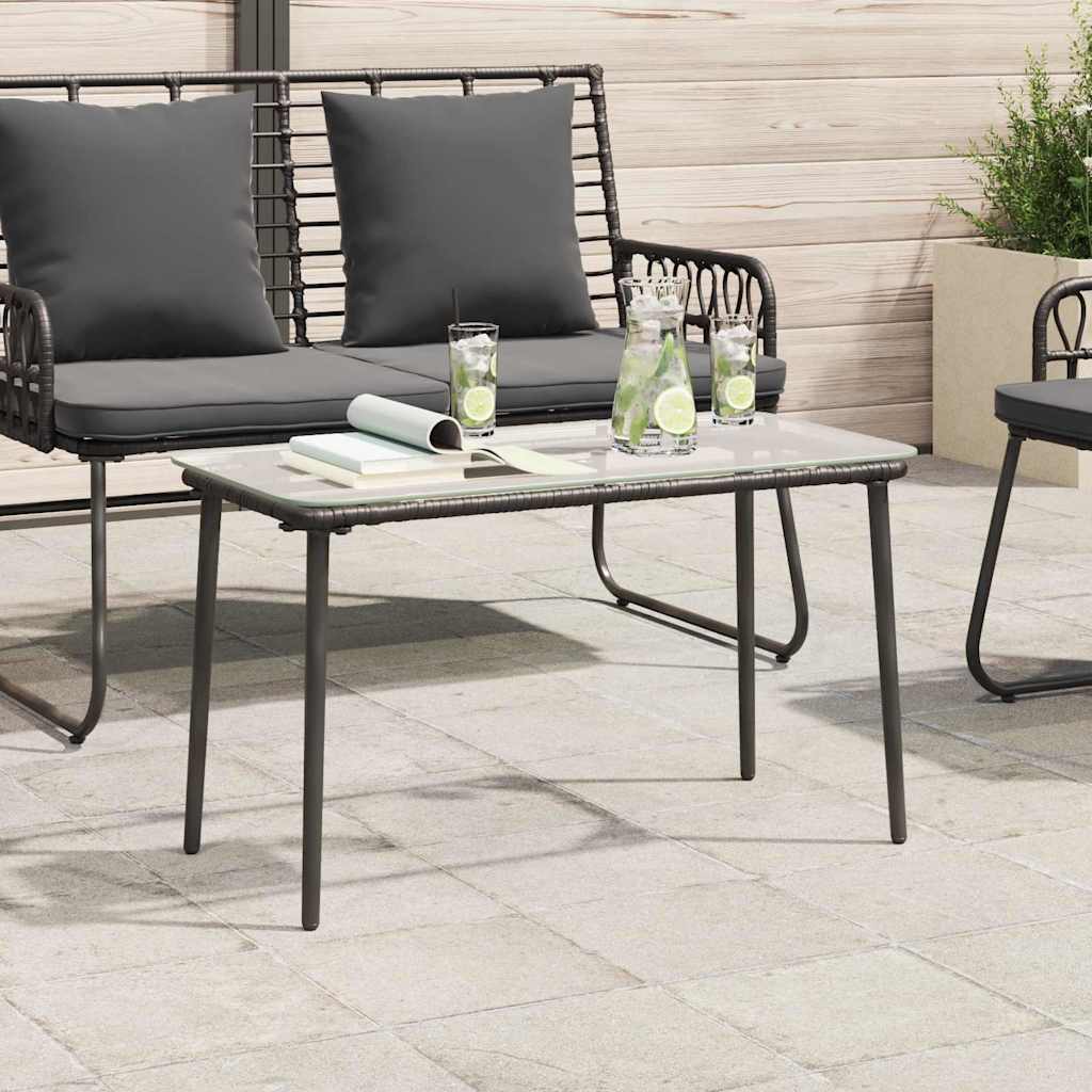 vidaXL Tuinstafel Zwart 80 x 40 x 45 cm Poly riet