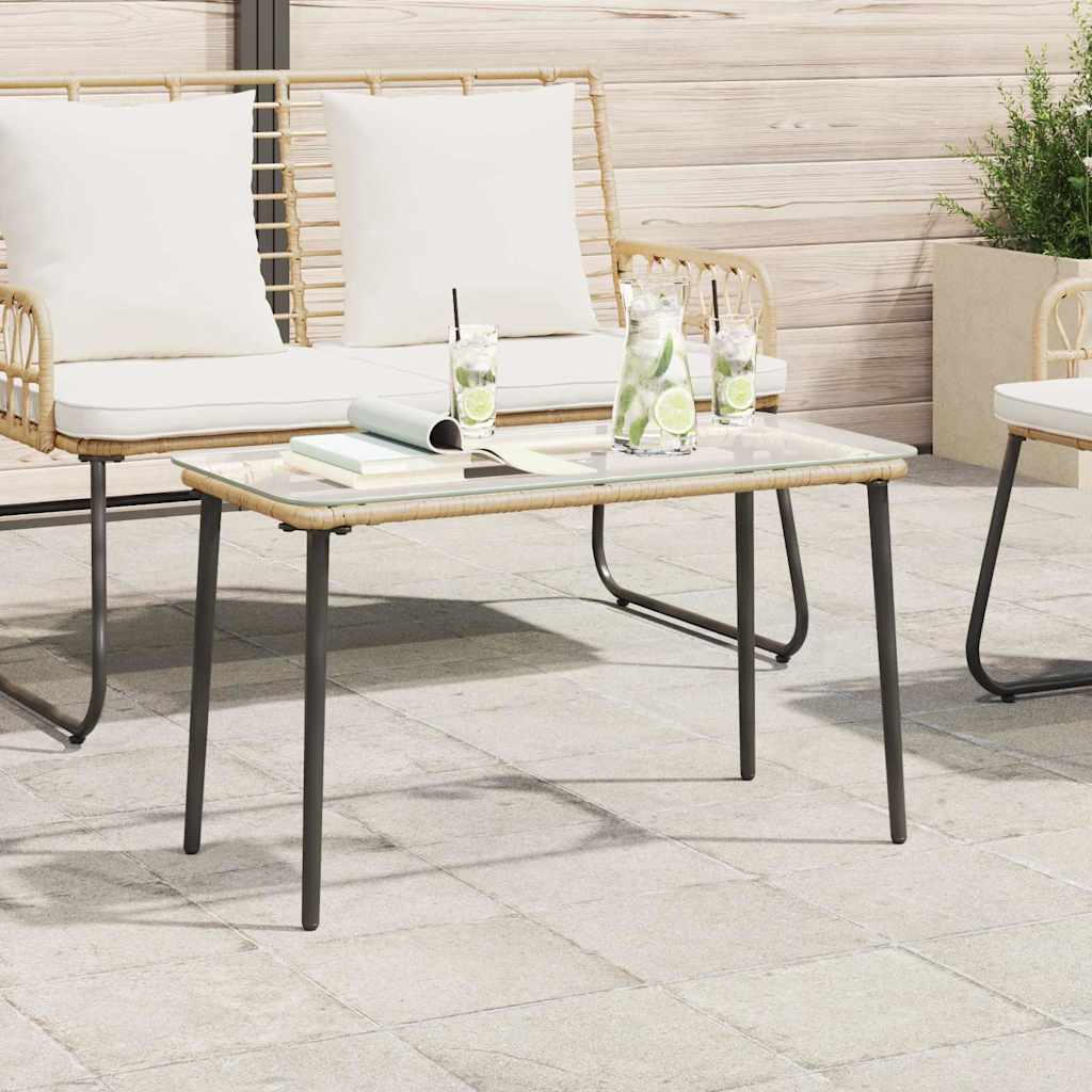 vidaXL Tuinstafel Natuurlijk 80 x 40 x 45 cm Poly riet