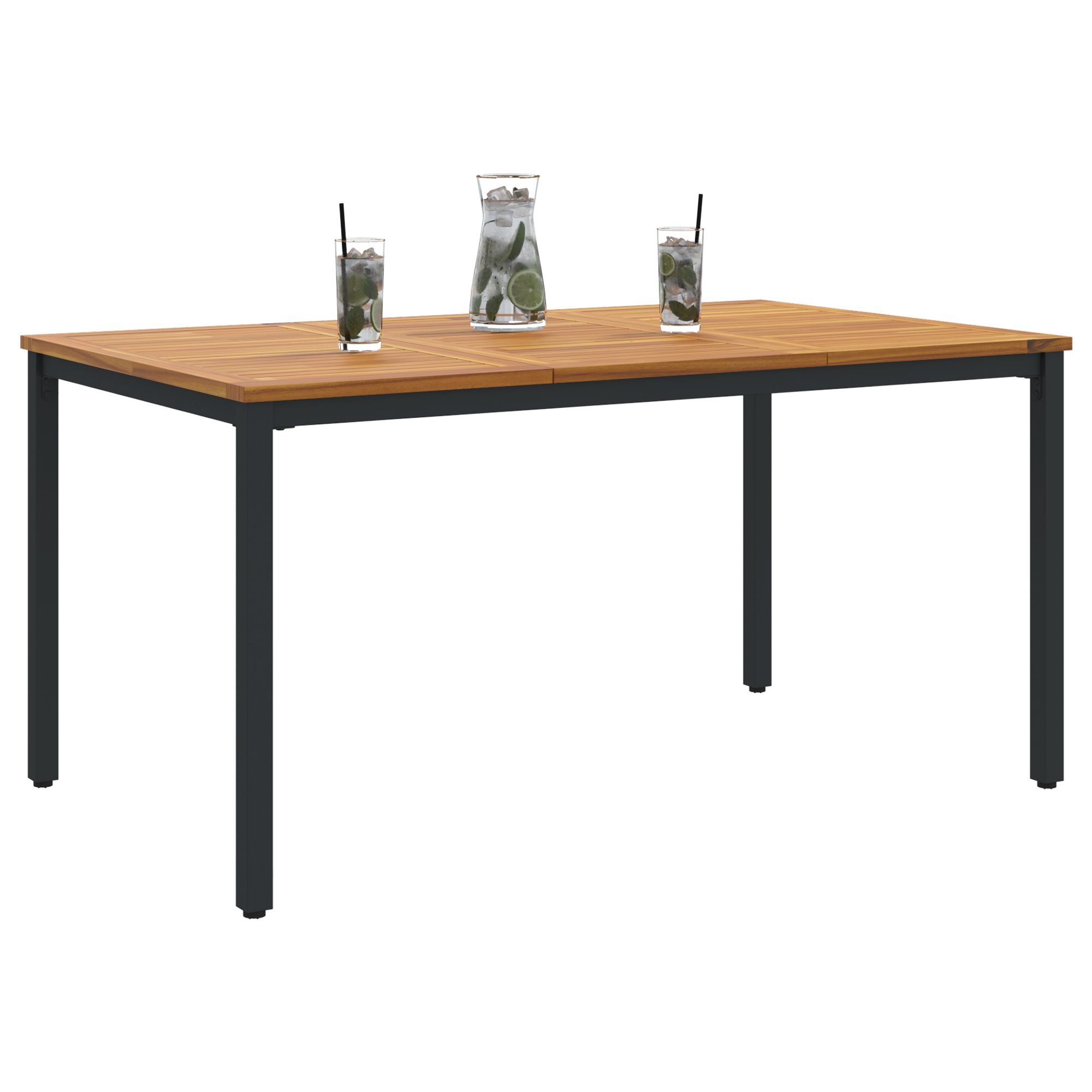 vidaXL Tuin tafel 150x90x75 cm van massief acaciahout en metaal