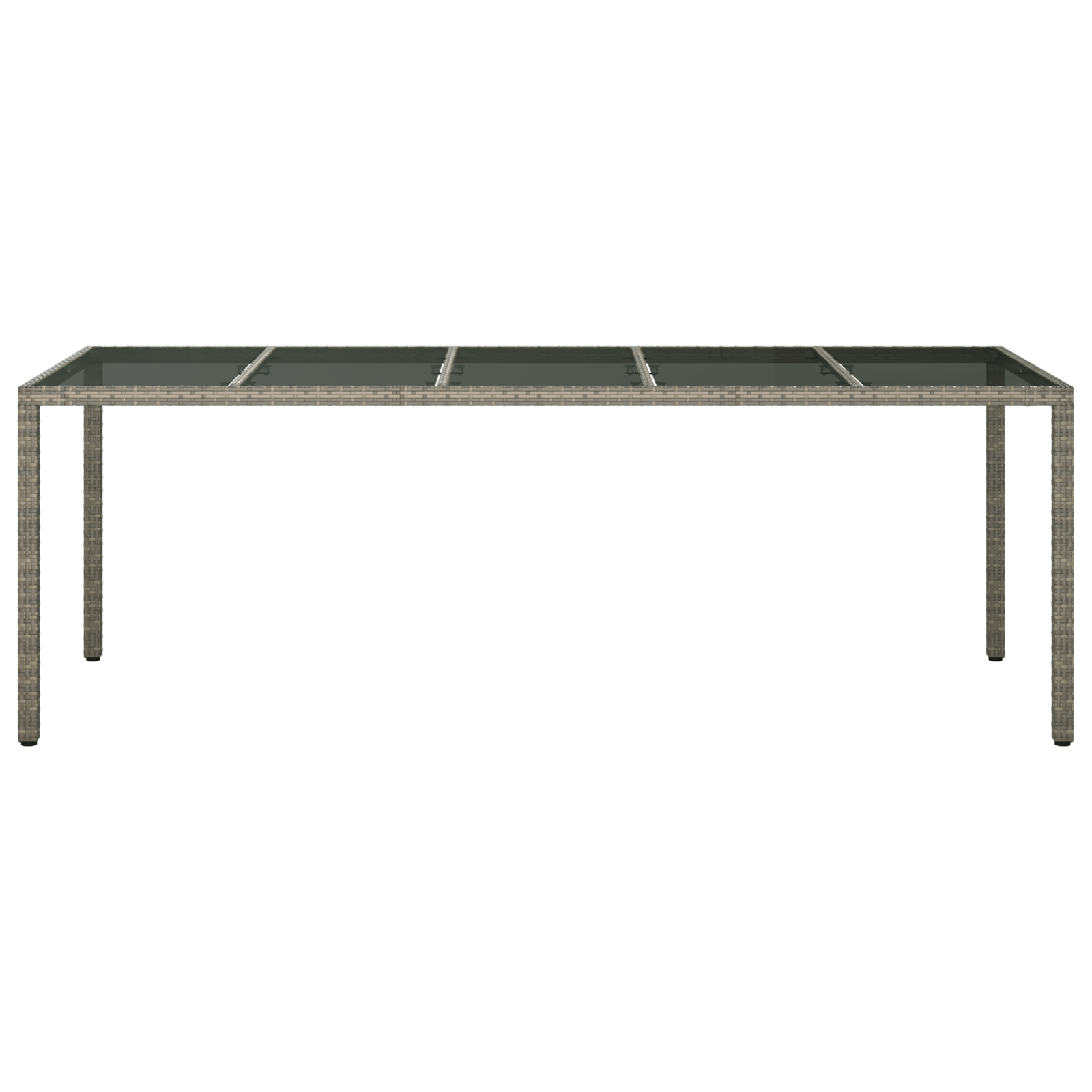 vidaXL Tuin Eettafel Grijs 250x100x75 cm Poly Rattan