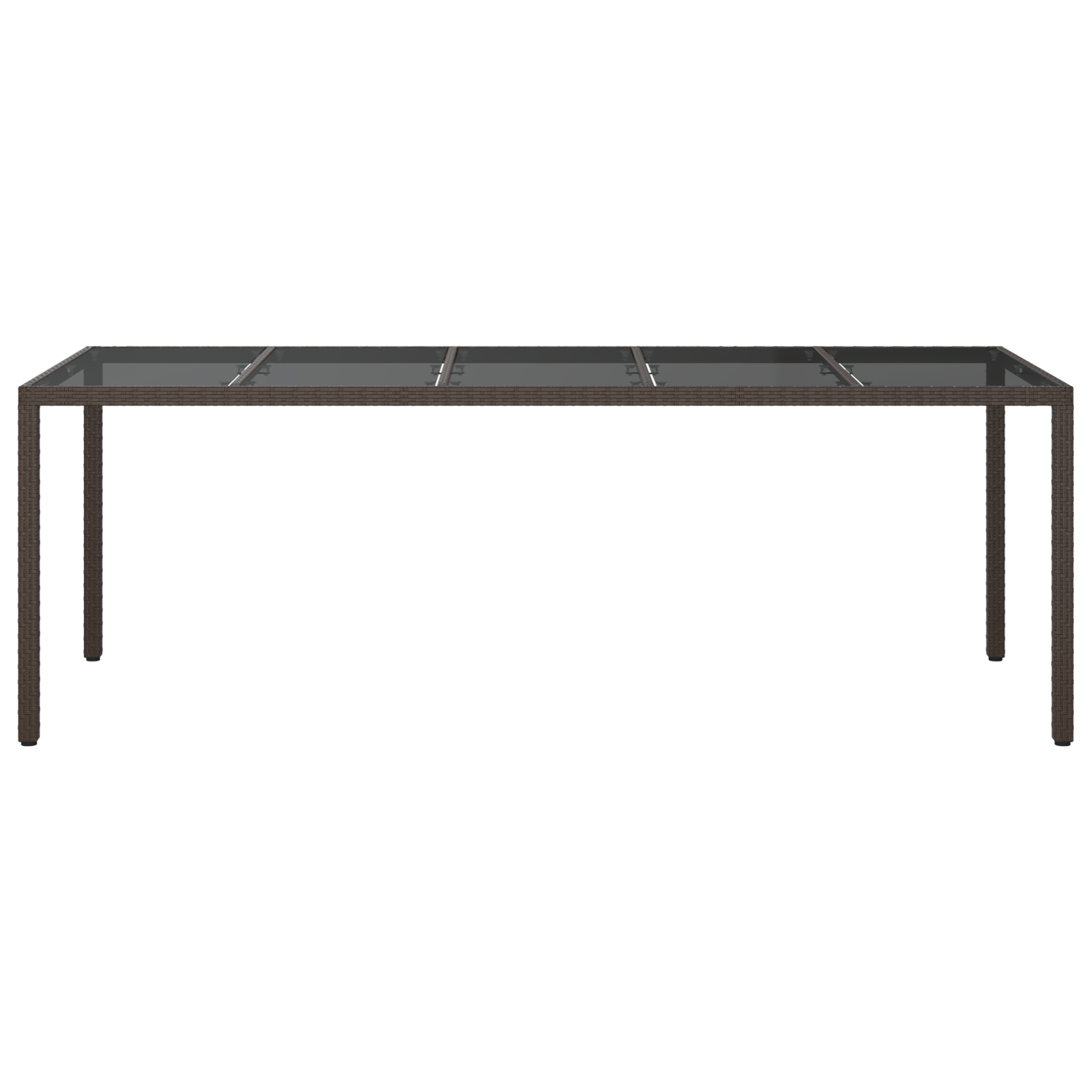vidaXL Tuin Eettafel Bruin 250x100x75 cm Poly Riet