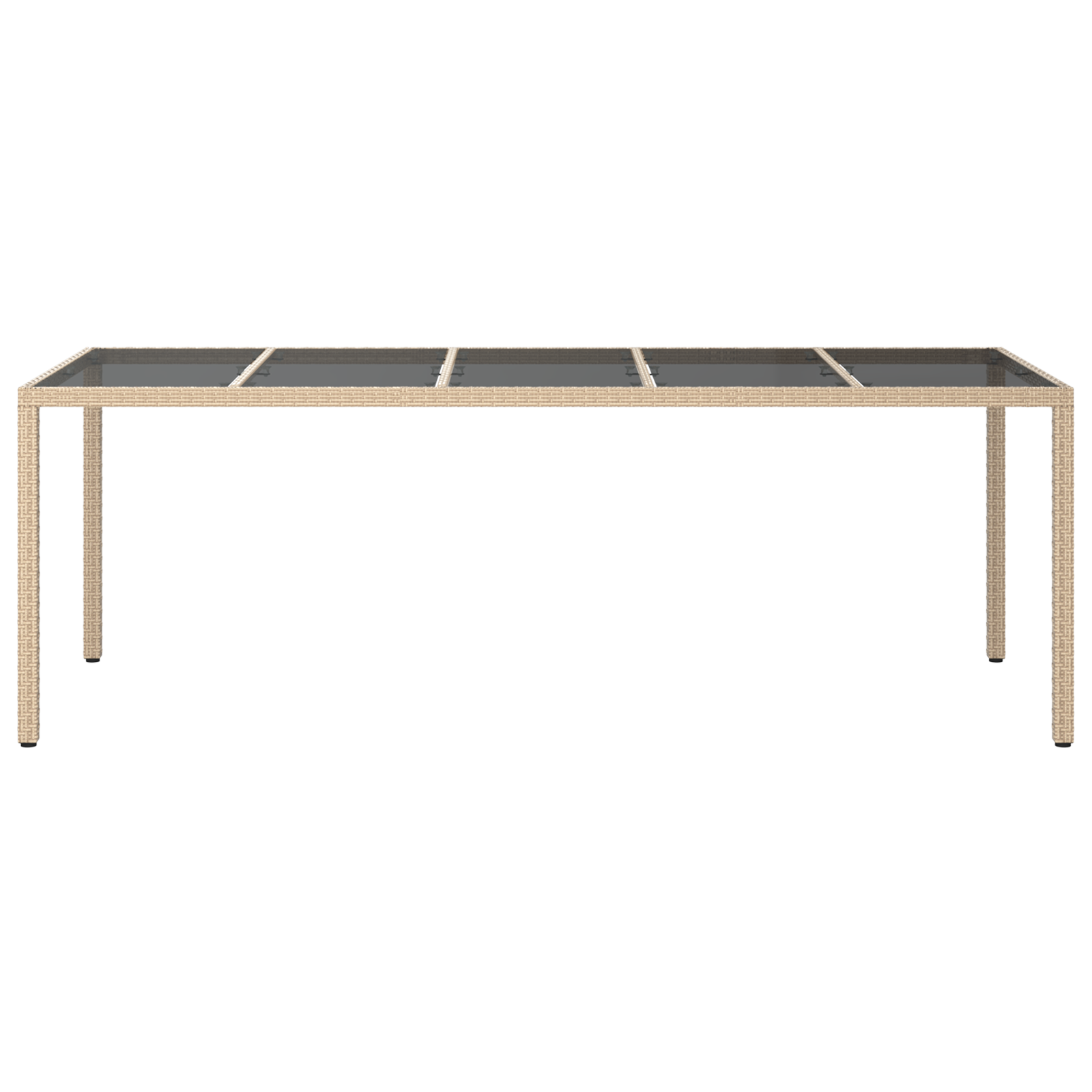 vidaXL Tuin Eettafel Beige 250x100x75 cm Poly Rattan