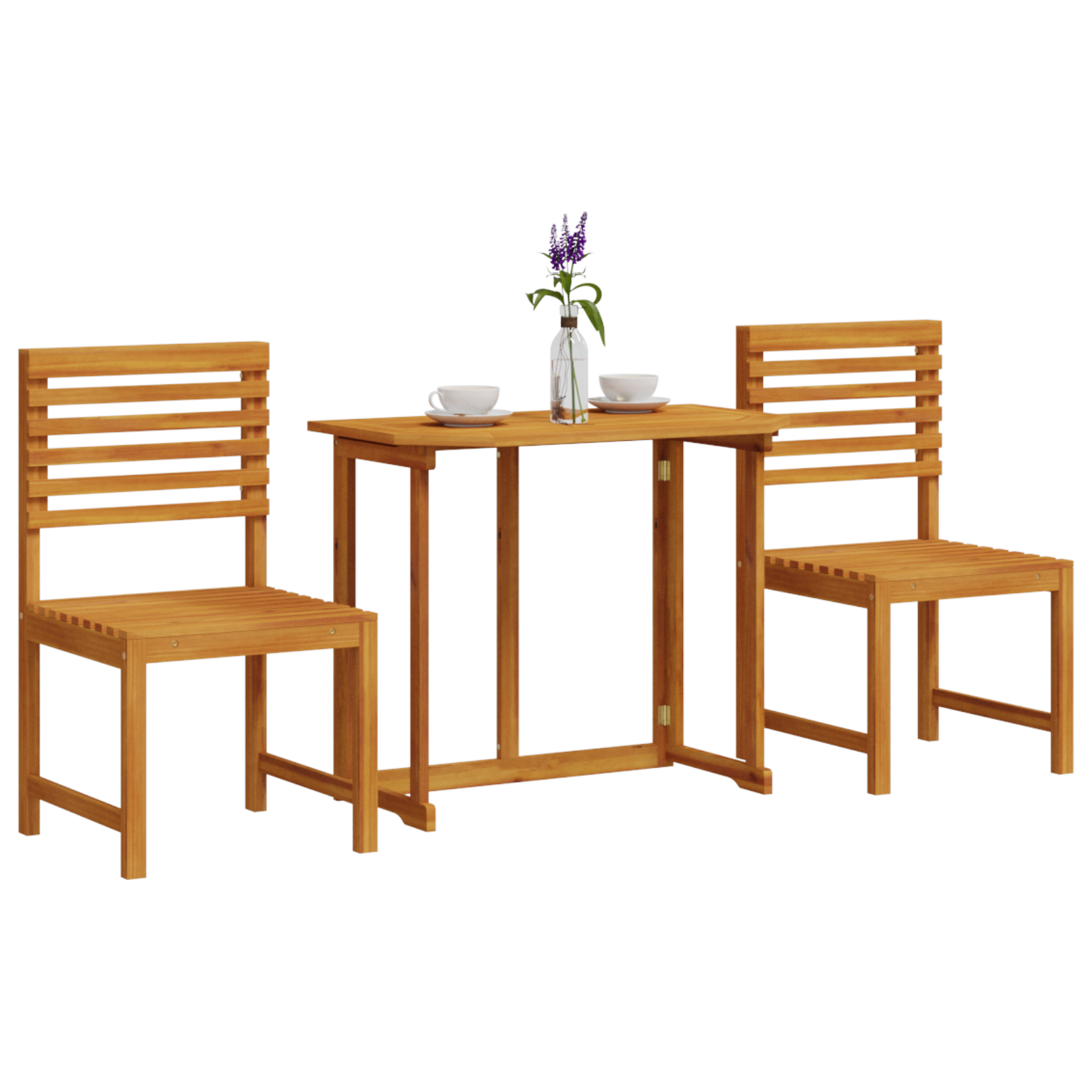 vidaXL 3-delige Bistroset voor in de tuin - Massief acaciahout
