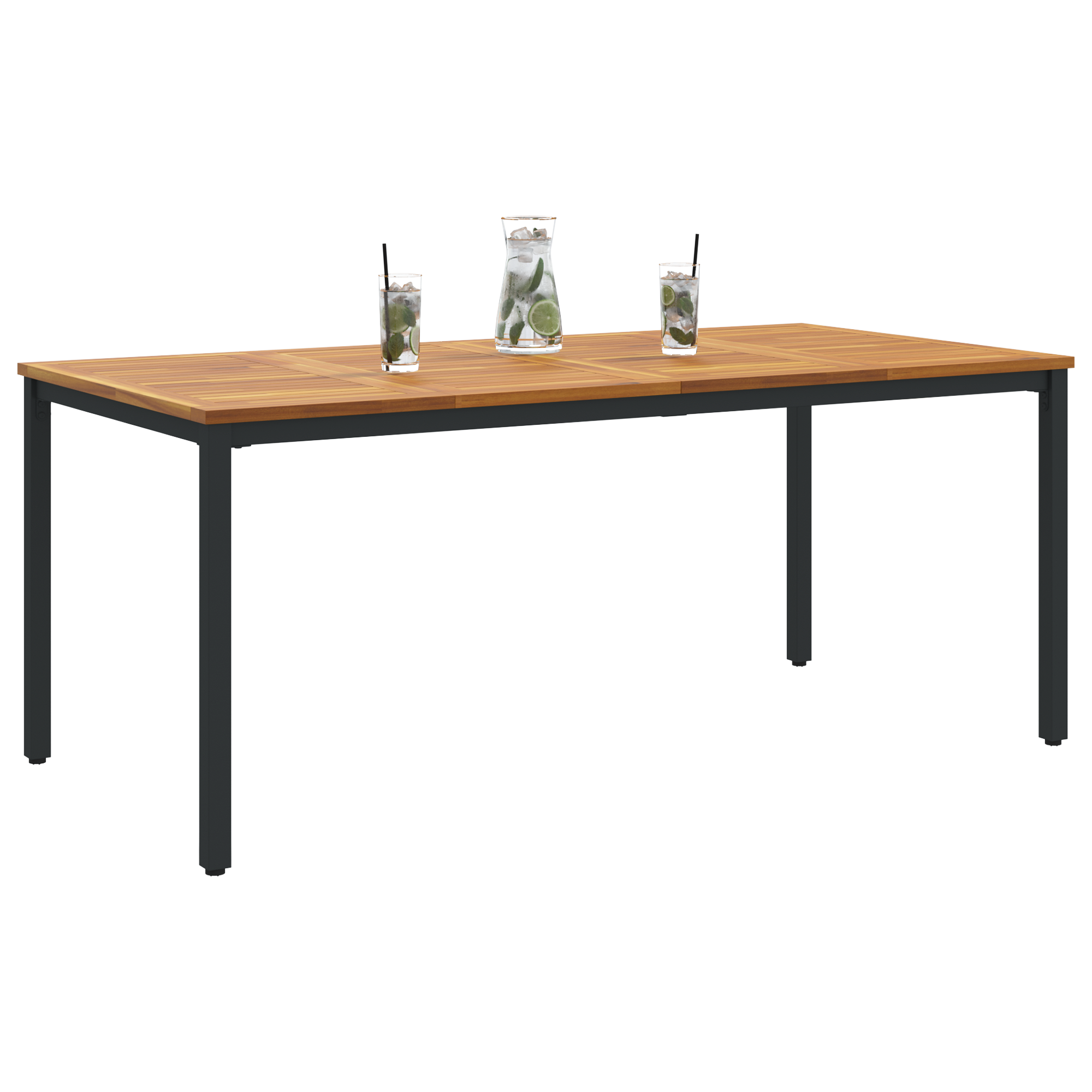 vidaXL Tuin Tafel 180x90x75 cm van Massief Acacia Hout en Metaal