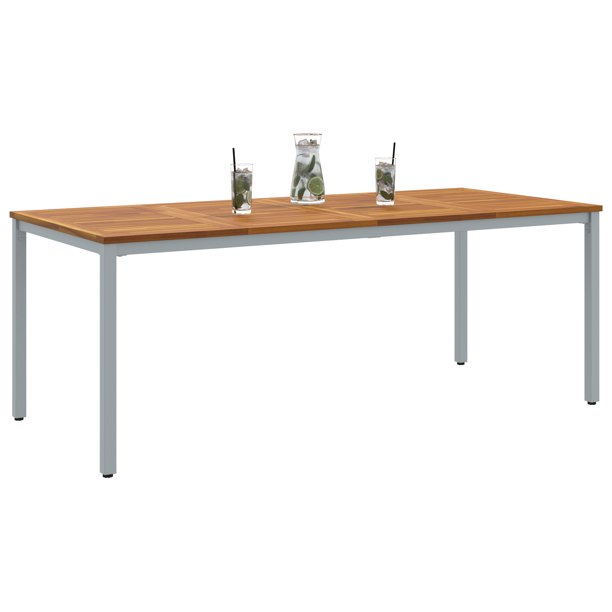vidaXL Tuin Tafel 200x90x75 cm van Massief Acaciahout en Metaal