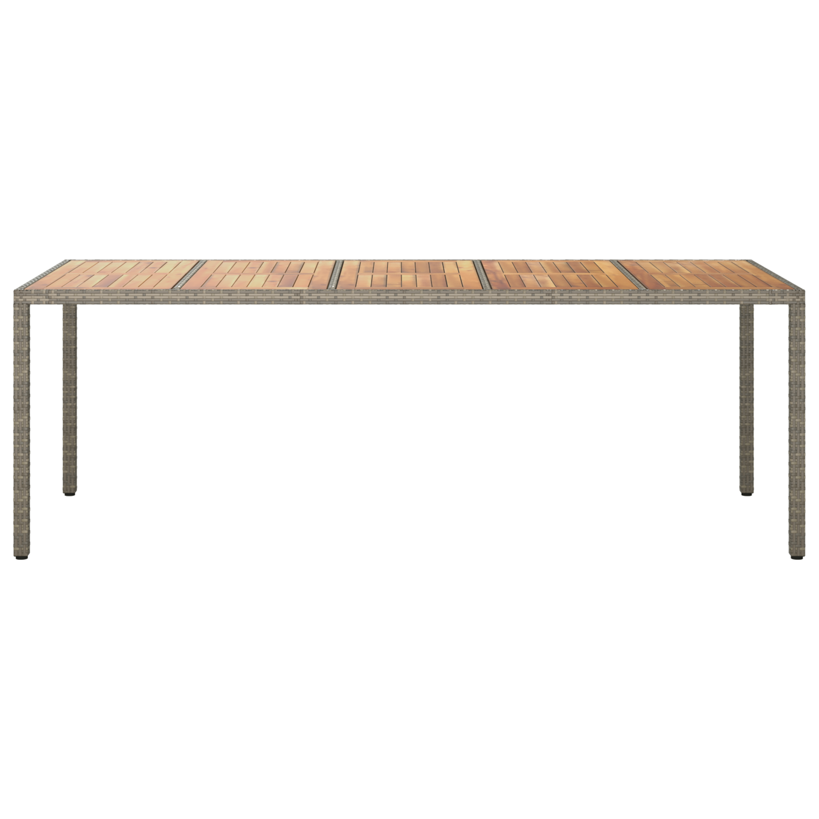 vidaXL Tuin Eettafel Grijs 250x100x75 cm Poly Rattan