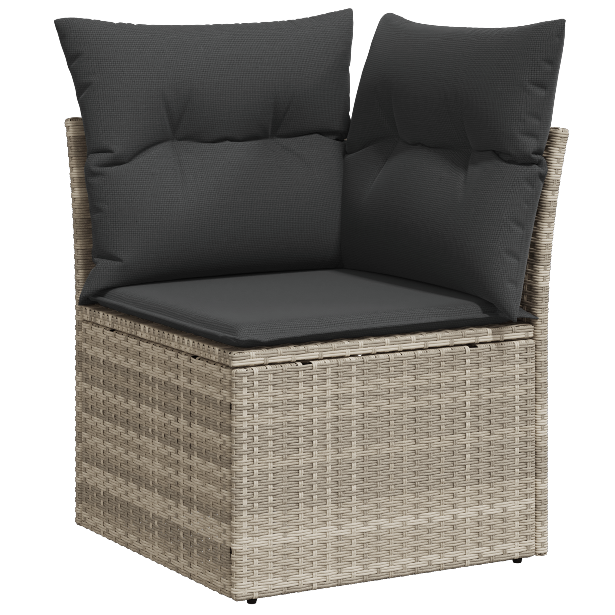 vidaXL 9-delige Tuinbankenset met kussens poly rattan grijs