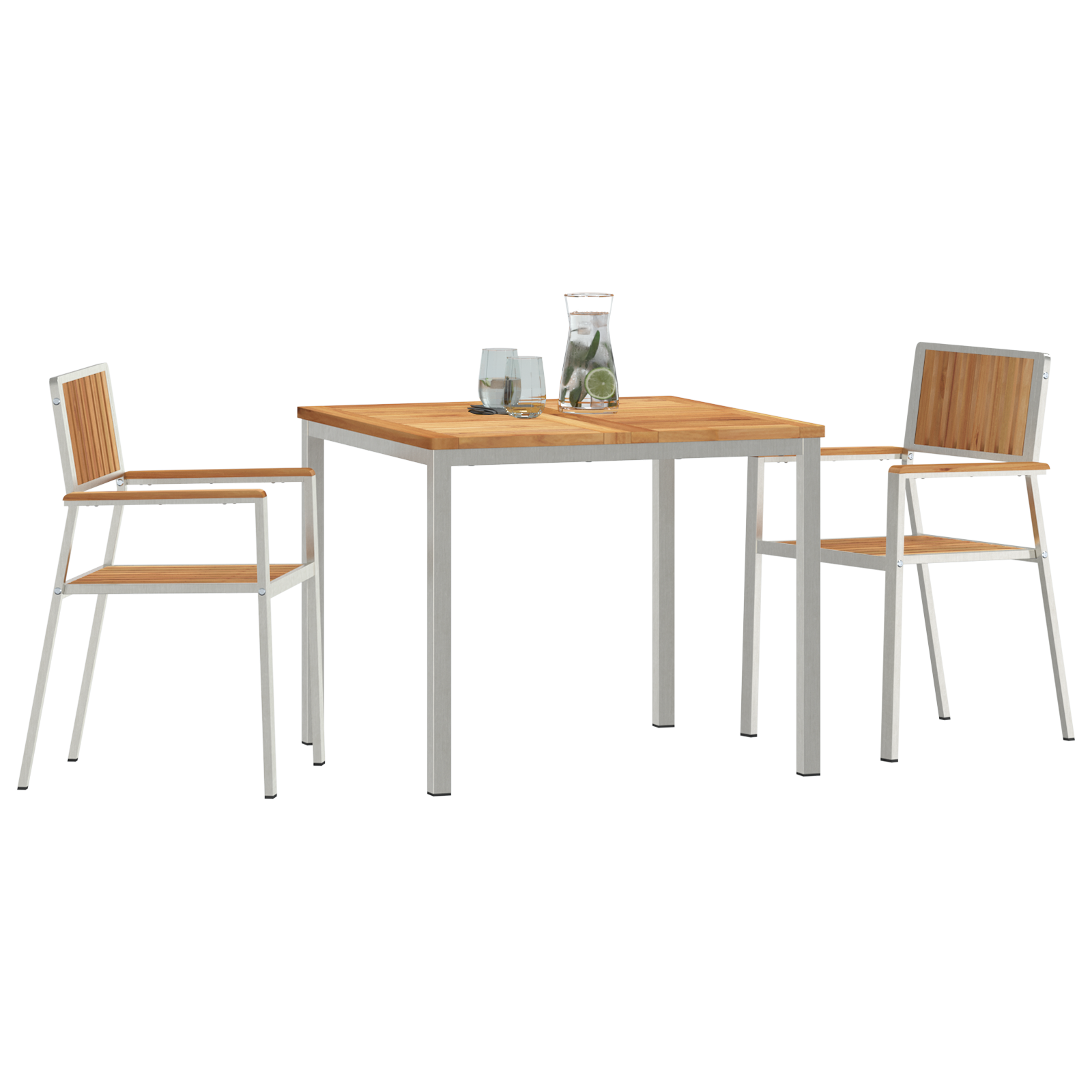 vidaXL 3-delige tuinset van massief teak
