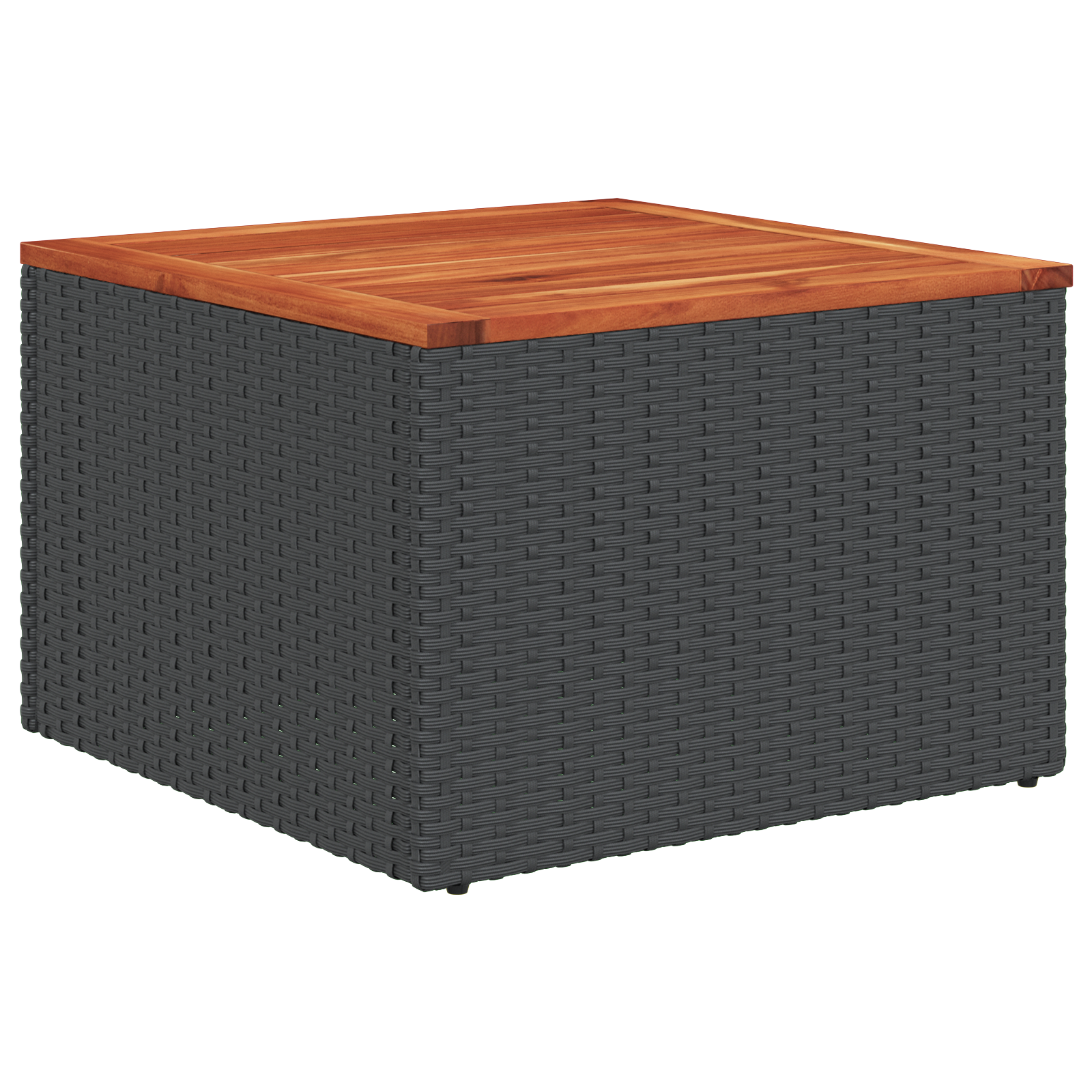 vidaXL 7-delige tuinset met kussens in zwart poly rattan en acacia