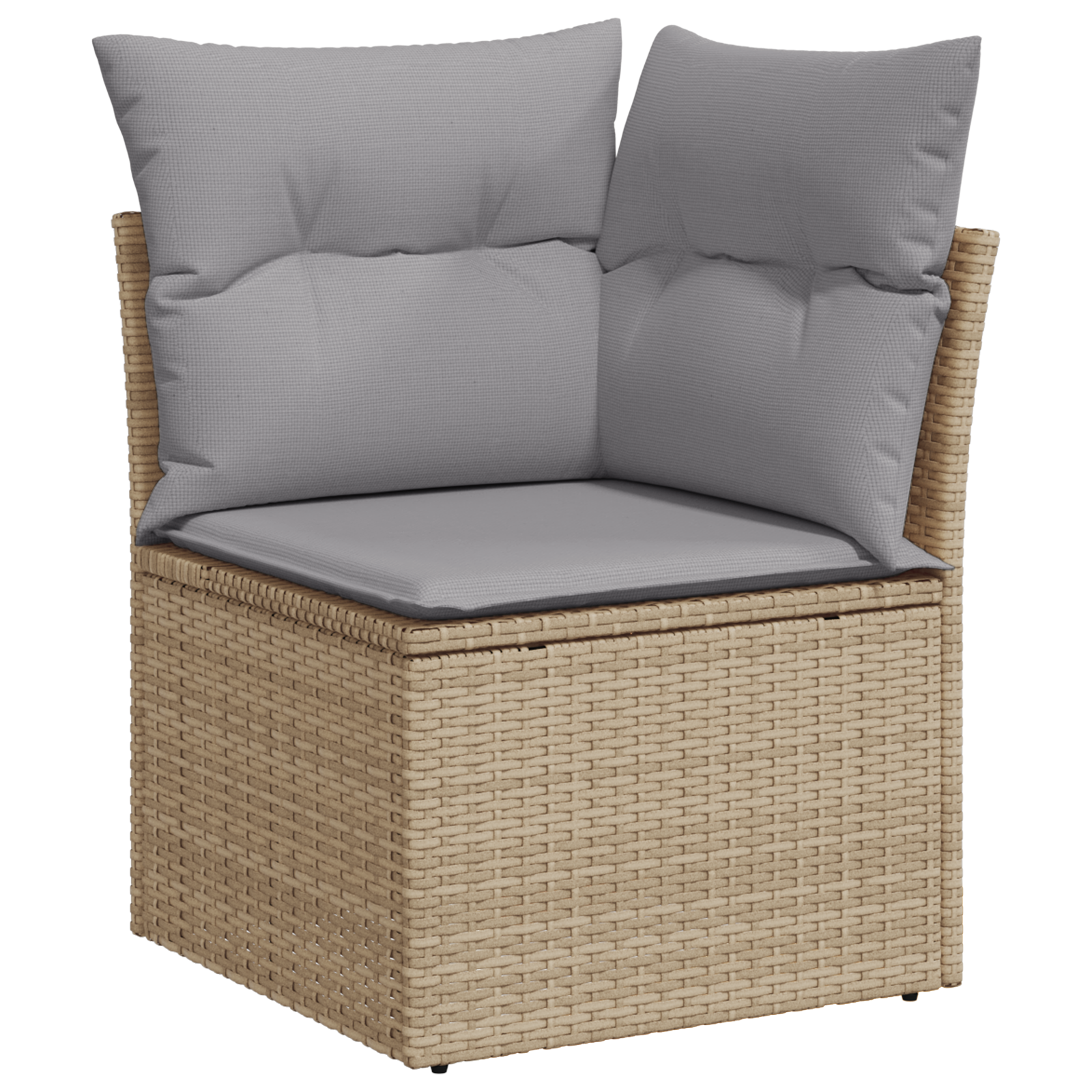 vidaXL 6-delige Tuinbankenset met kussens poly rattan beige