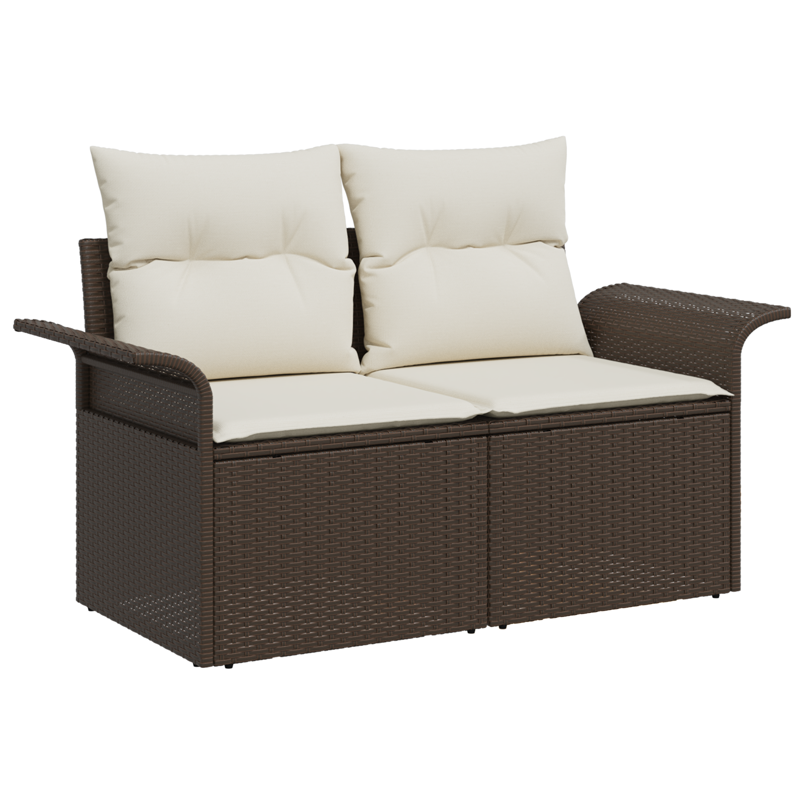vidaXL 6-delige Tuinbankenset met kussens poly rattan bruin