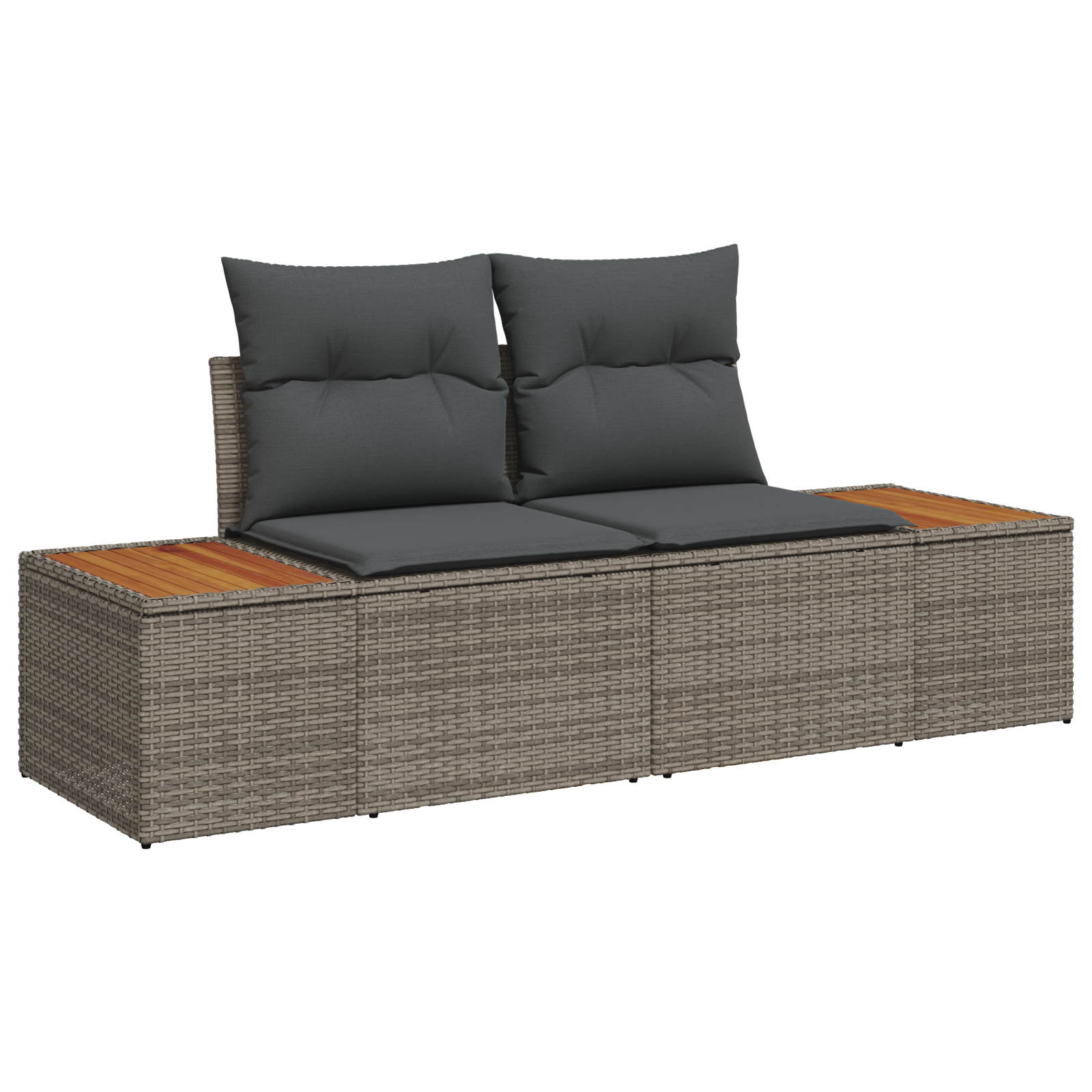 vidaXL 8-delige Tuinbankenset met kussens poly rattan grijs