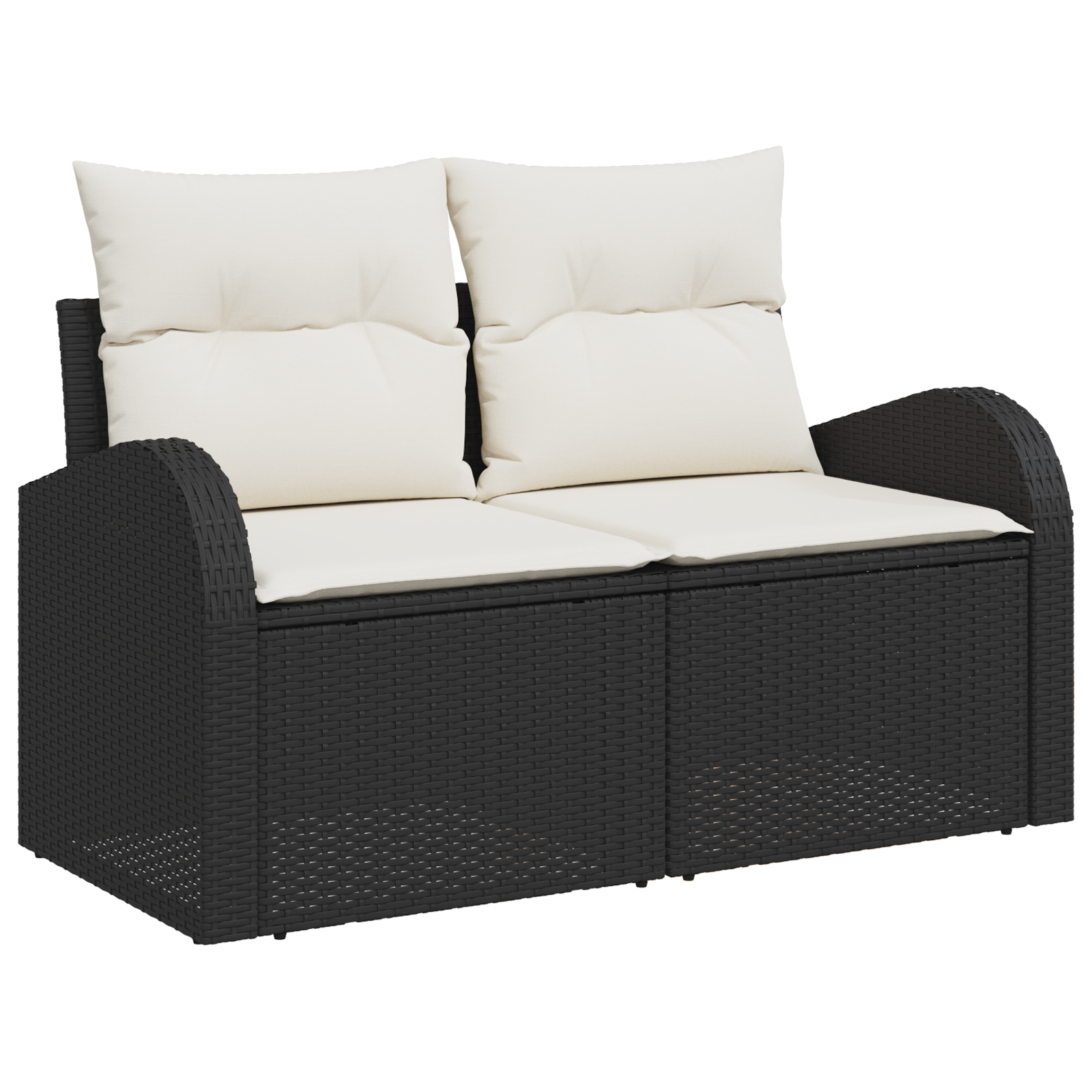 vidaXL 8-delige Tuinbankenset met kussens poly rattan zwart