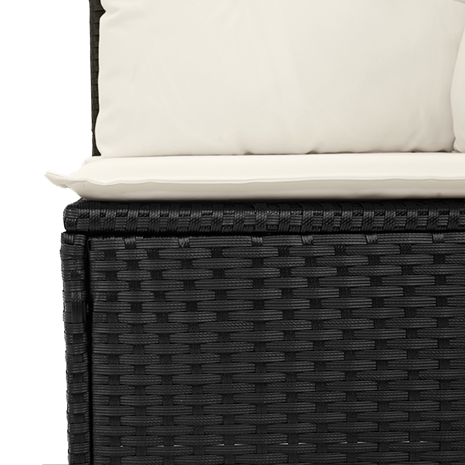 vidaXL 7-delige Tuinbankenset met kussens poly rattan en acacia zwart