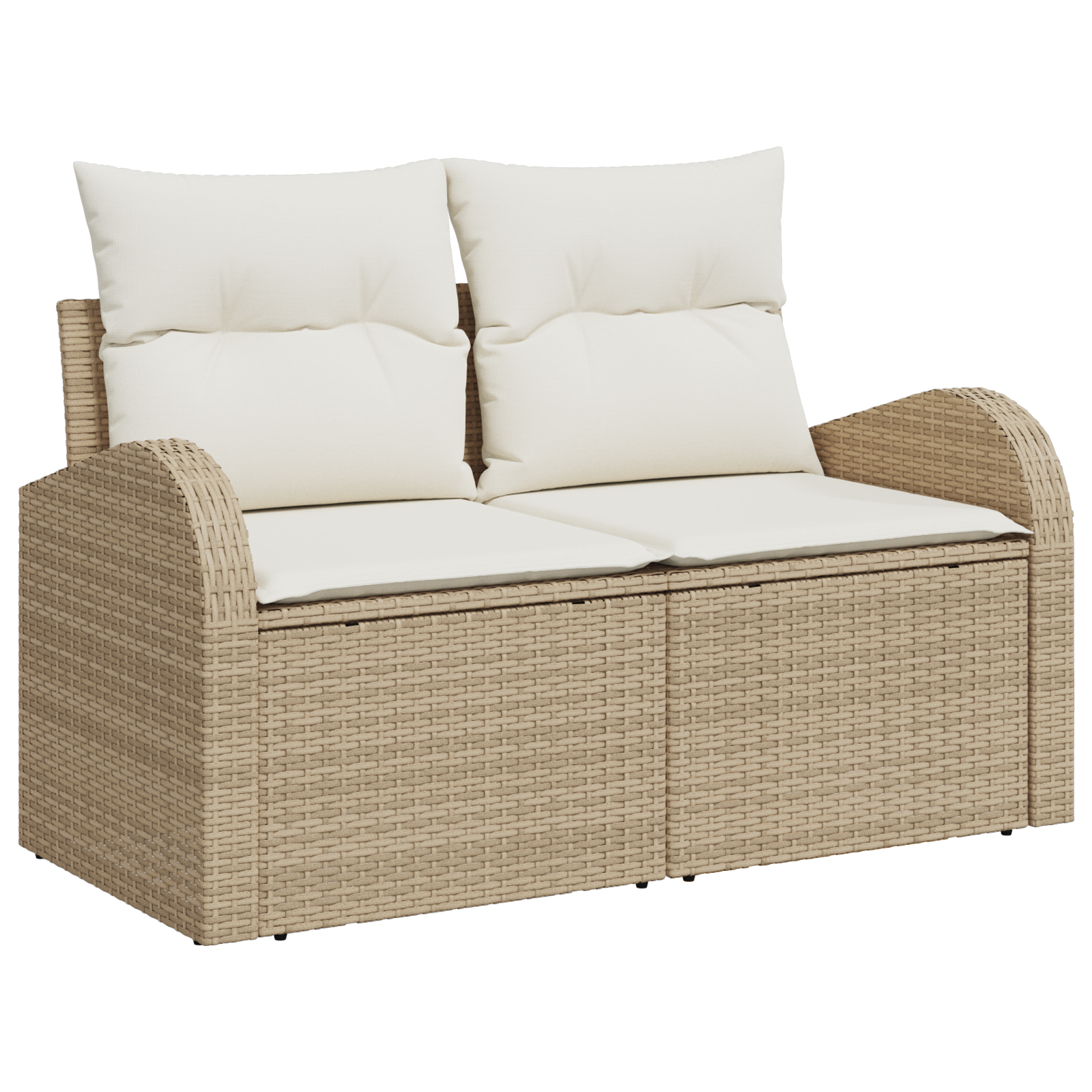 vidaXL 8-delige tuinset met kussens in beige poly rattan