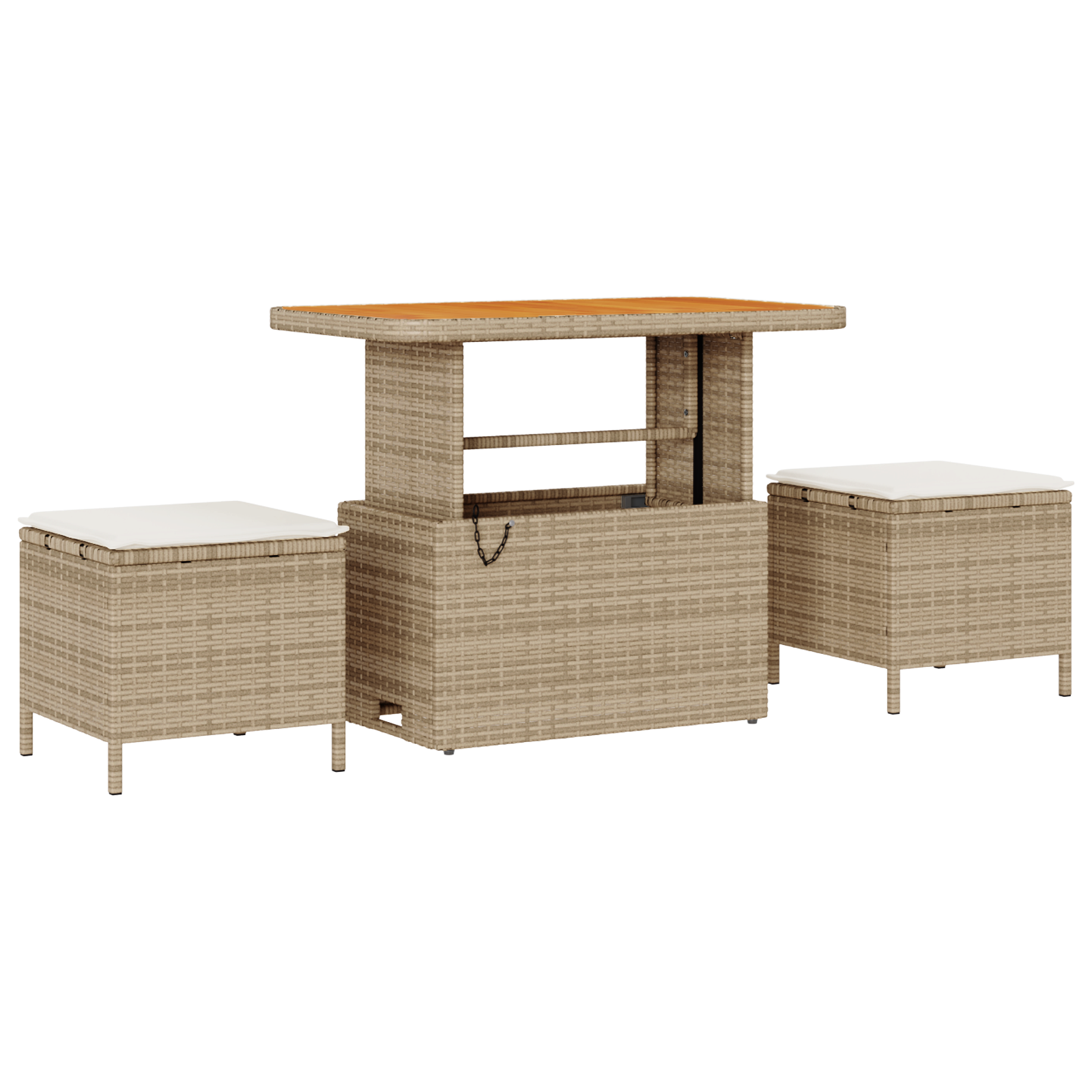 vidaXL 8-delige Tuinbankenset met kussens poly rattan acacia beige