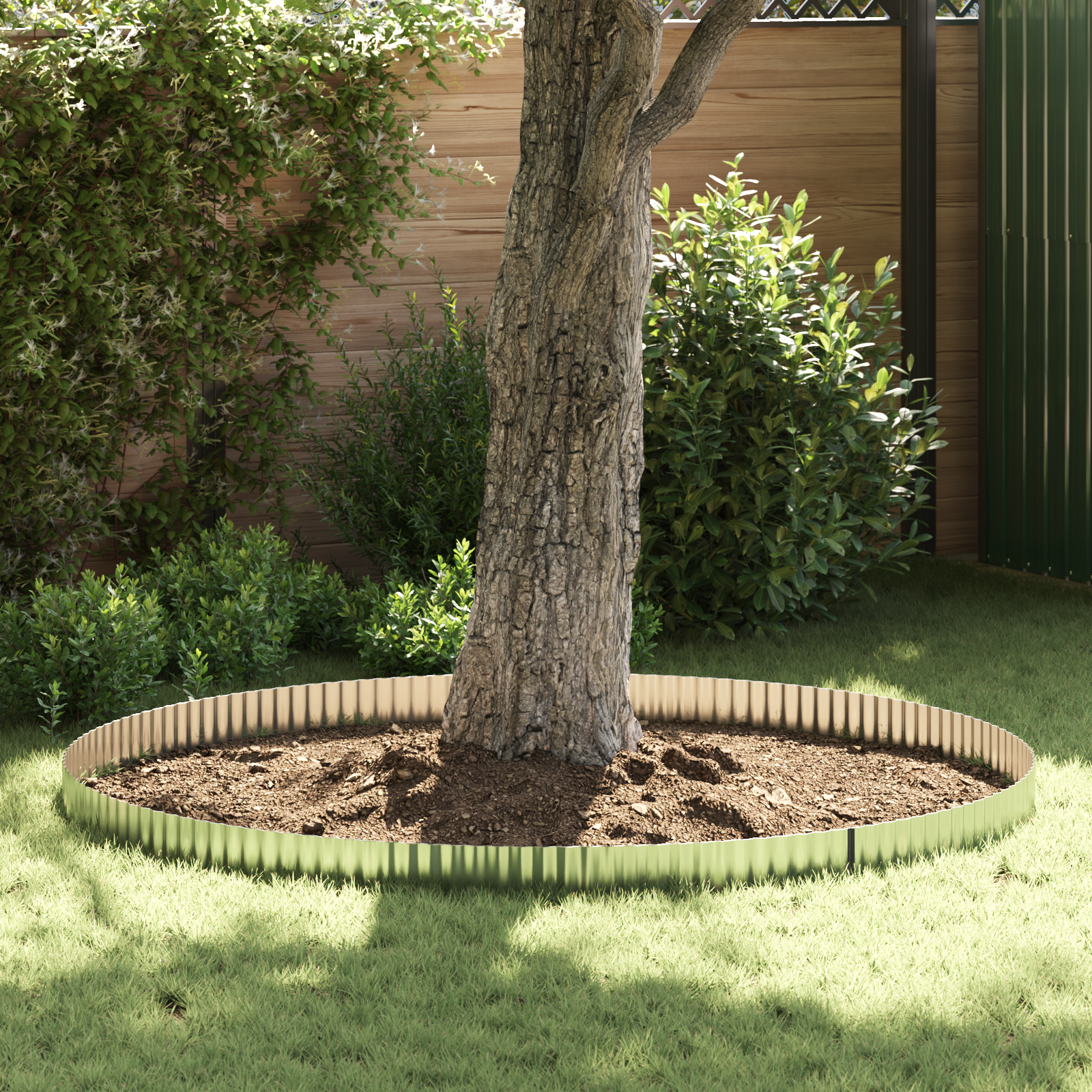 vidaXL Grasrand 15 cm x 10 m Golfvormige Flexibele Gegalvaniseerd Staal