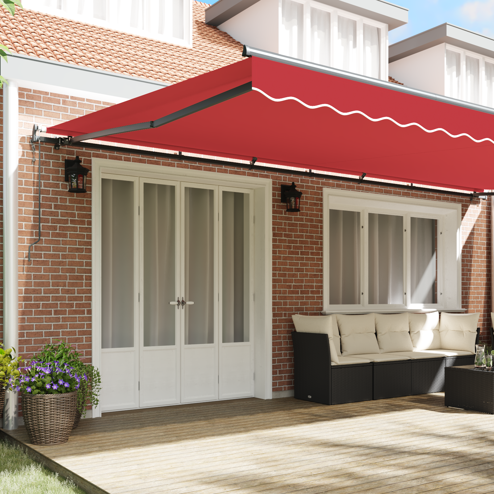 vidaXL Automatische Inklapbare Luifel Rood 600x300 cm
