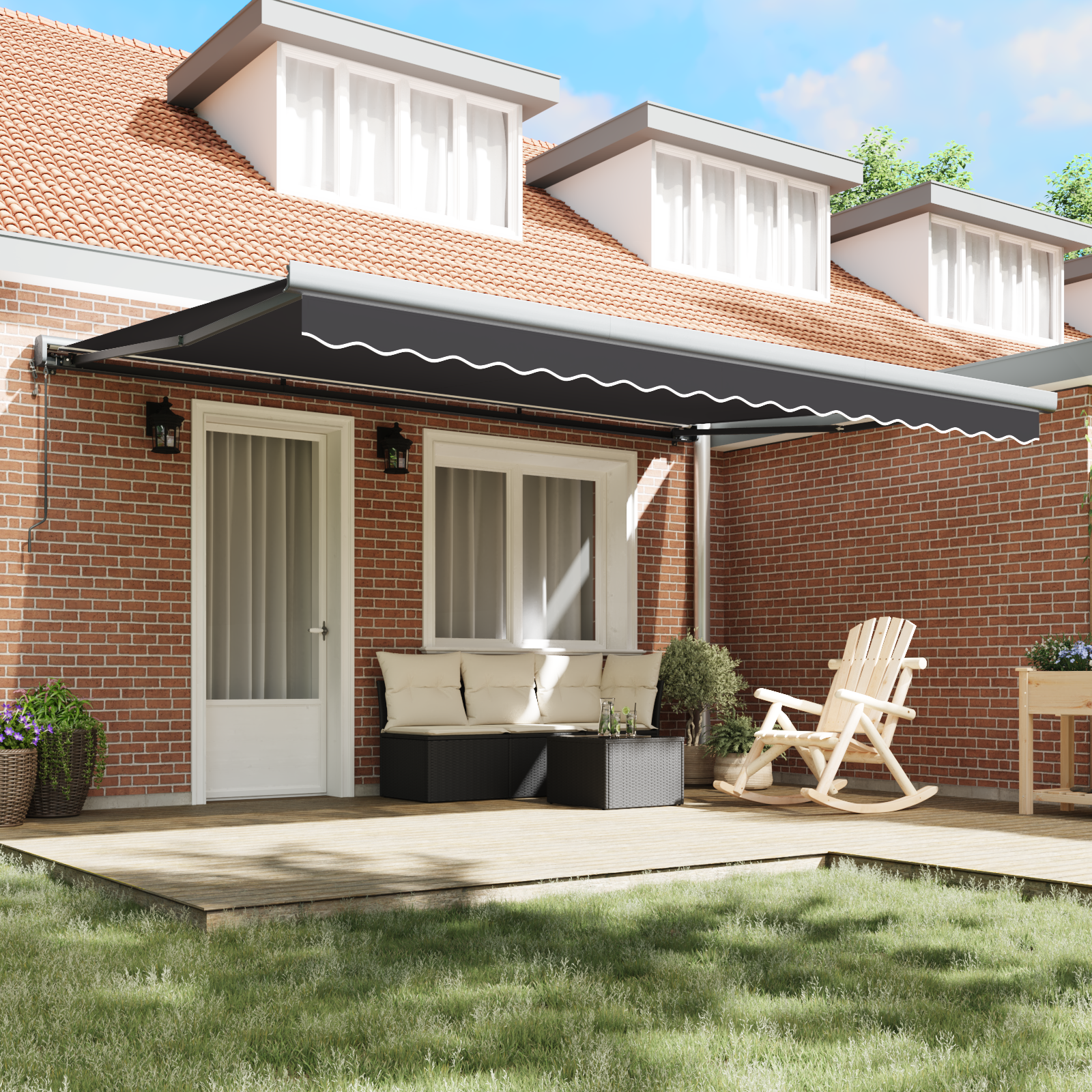 vidaXL Automatische Inklapbare Luifel Anthraciet 450x300 cm