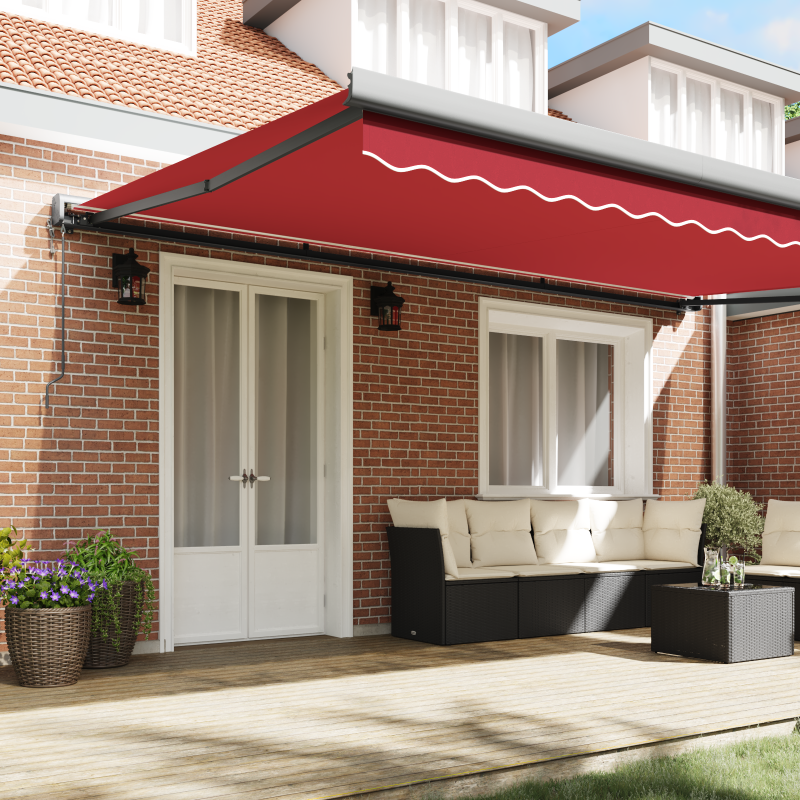 vidaXL Luifel automatisch uitschuifbaar 500x300 cm rood