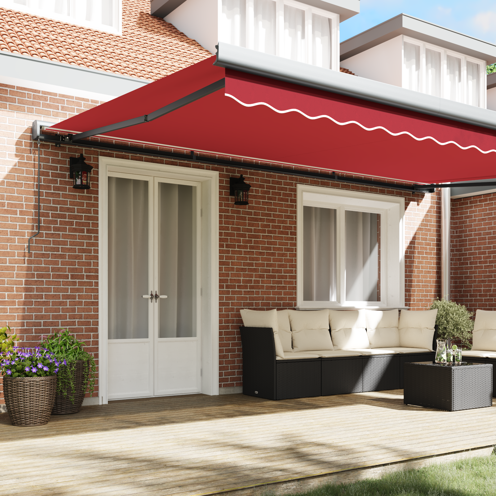 vidaXL Luifel handmatig uitschuifbaar 500x300 cm rood