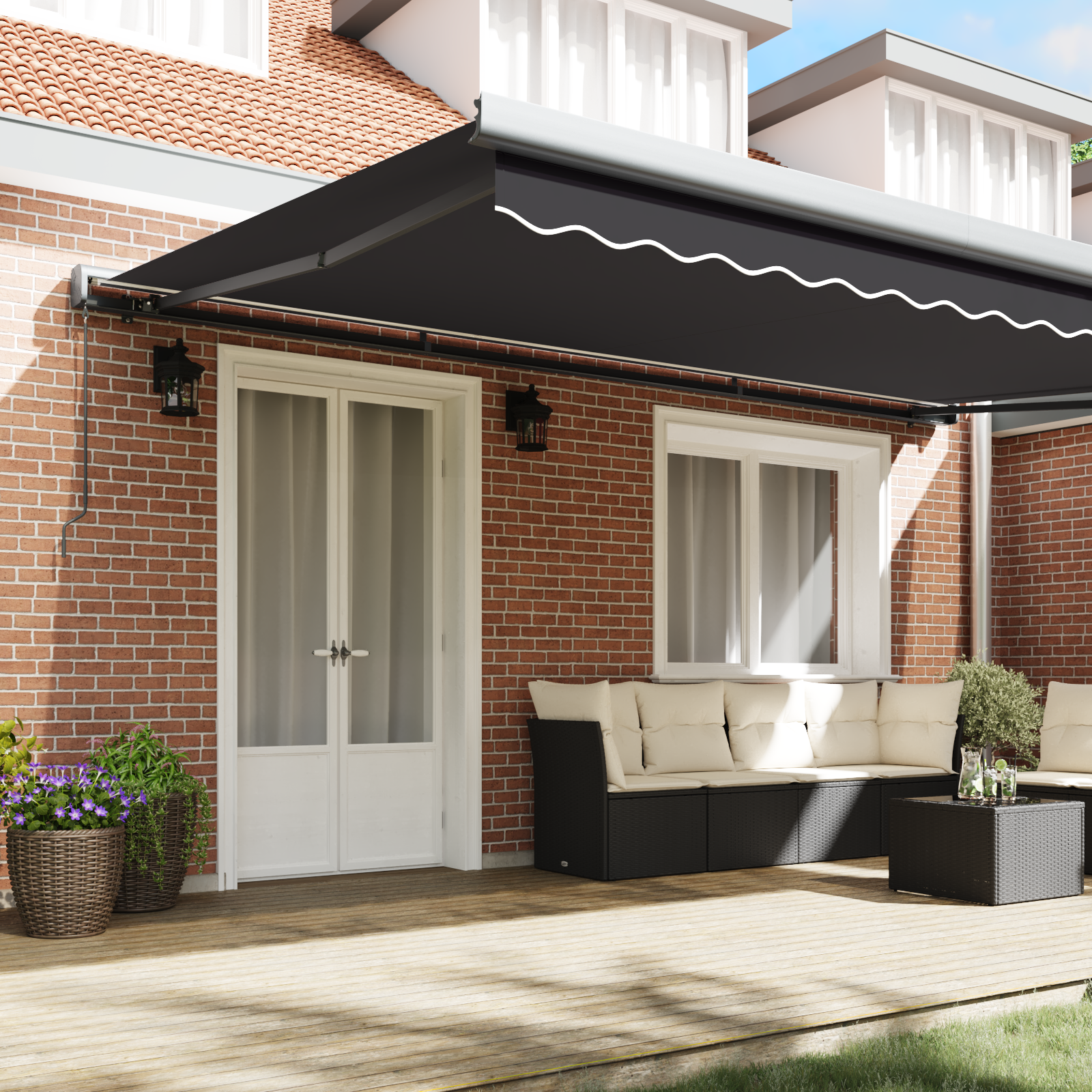 vidaXL Handmatige Inklapbare Luifel Anthraciet 500x300 cm