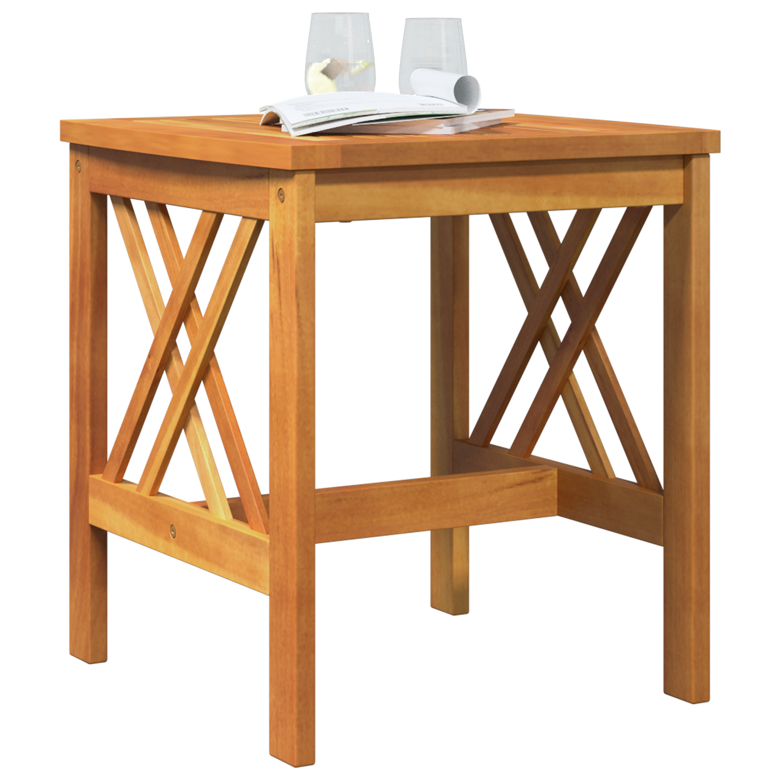 vidaXL Tuinbijzettafel 45x45x50 cm massief acaciahout bruin
