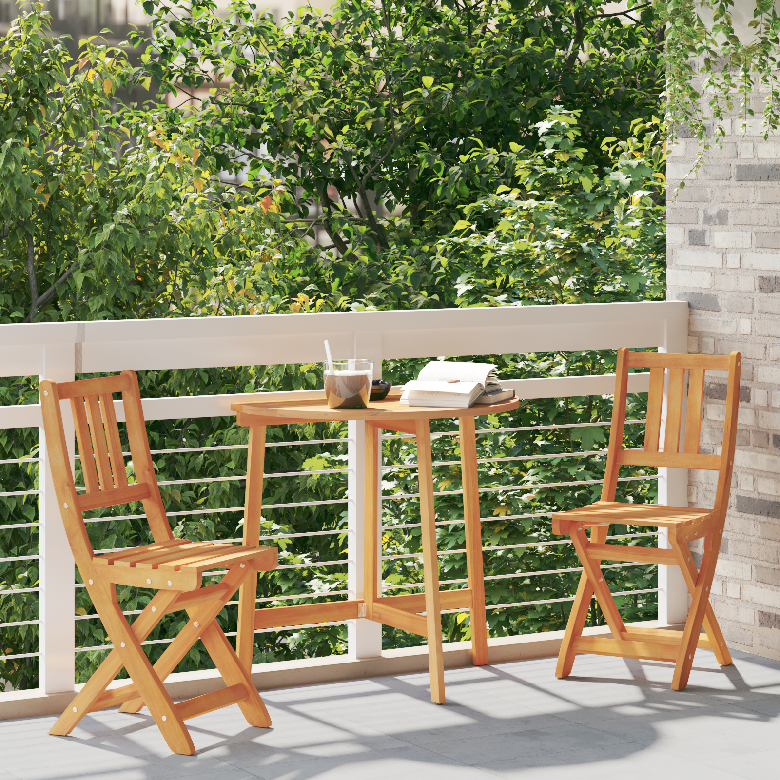 vidaXL Vouwtuinstoelen 2 stuks 36x46x85 cm Massief Acaciahout