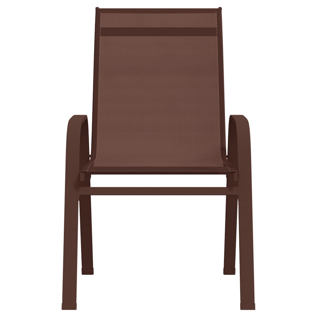 vidaXL Tuinstoelen stapelbaar 4 st textileen stof bruin