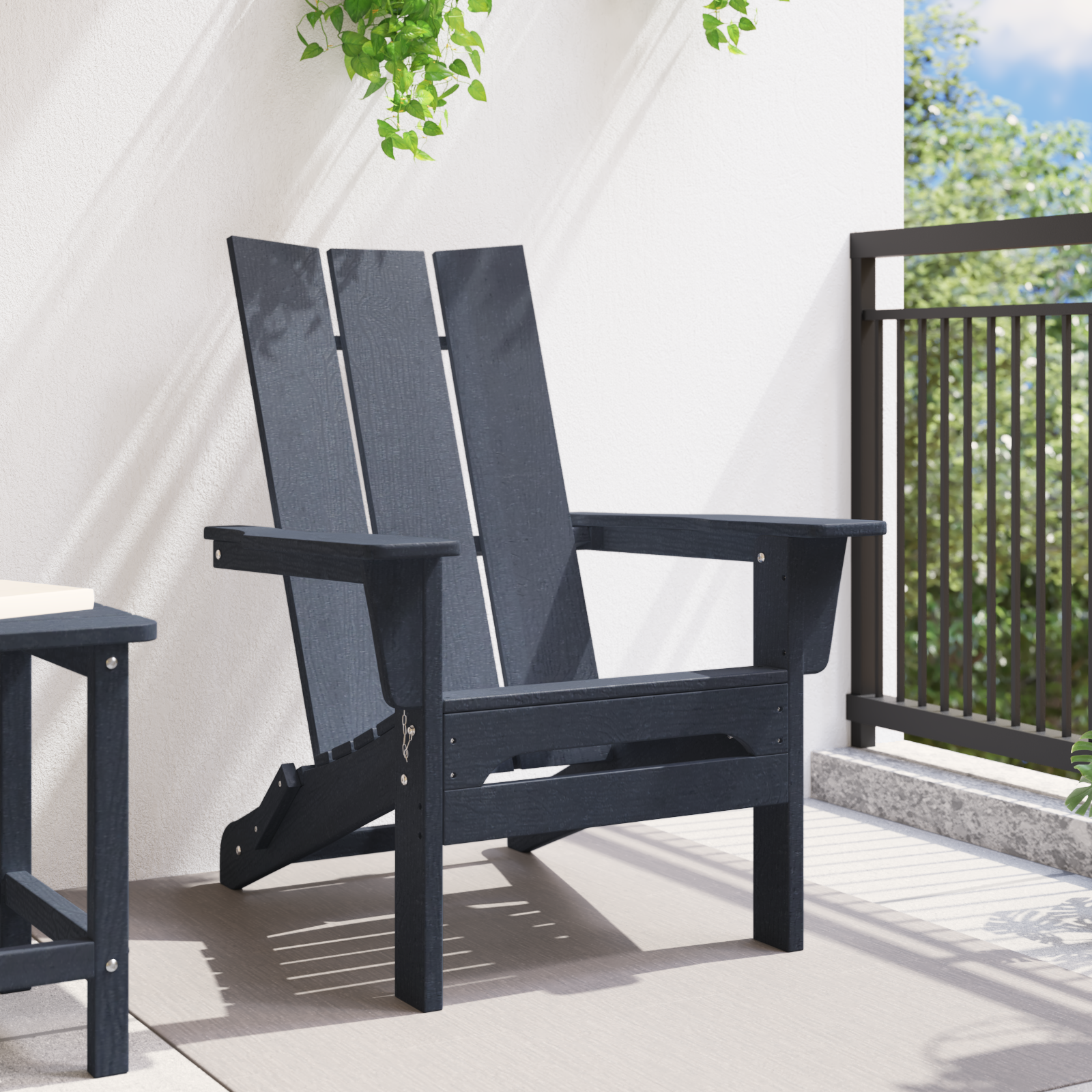 vidaXL Vouw Adirondack Stoel Marineblauw 74,5x80,5x90 cm HDPE