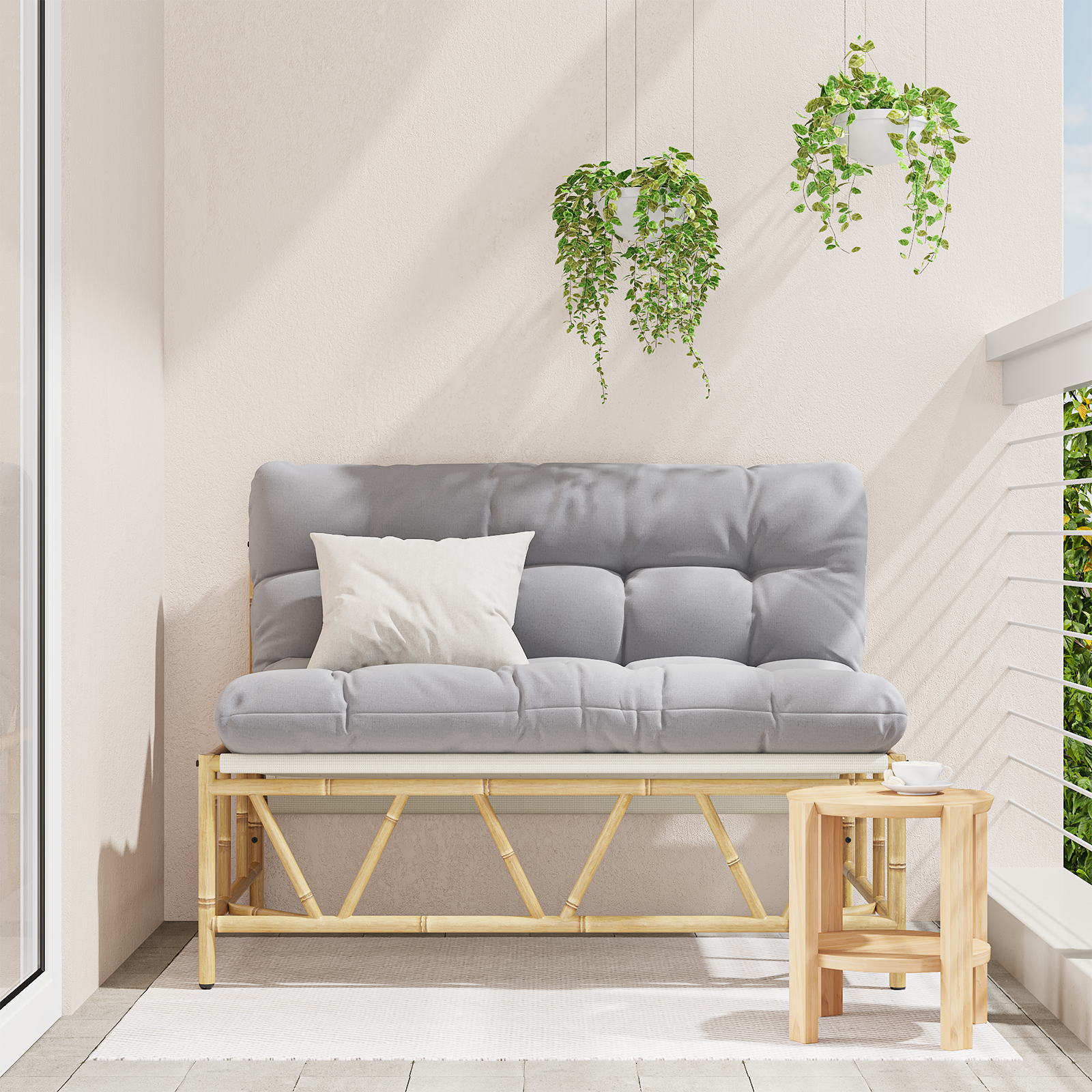 vidaXL Ligbed met Kussen 110x80x71 cm Staal