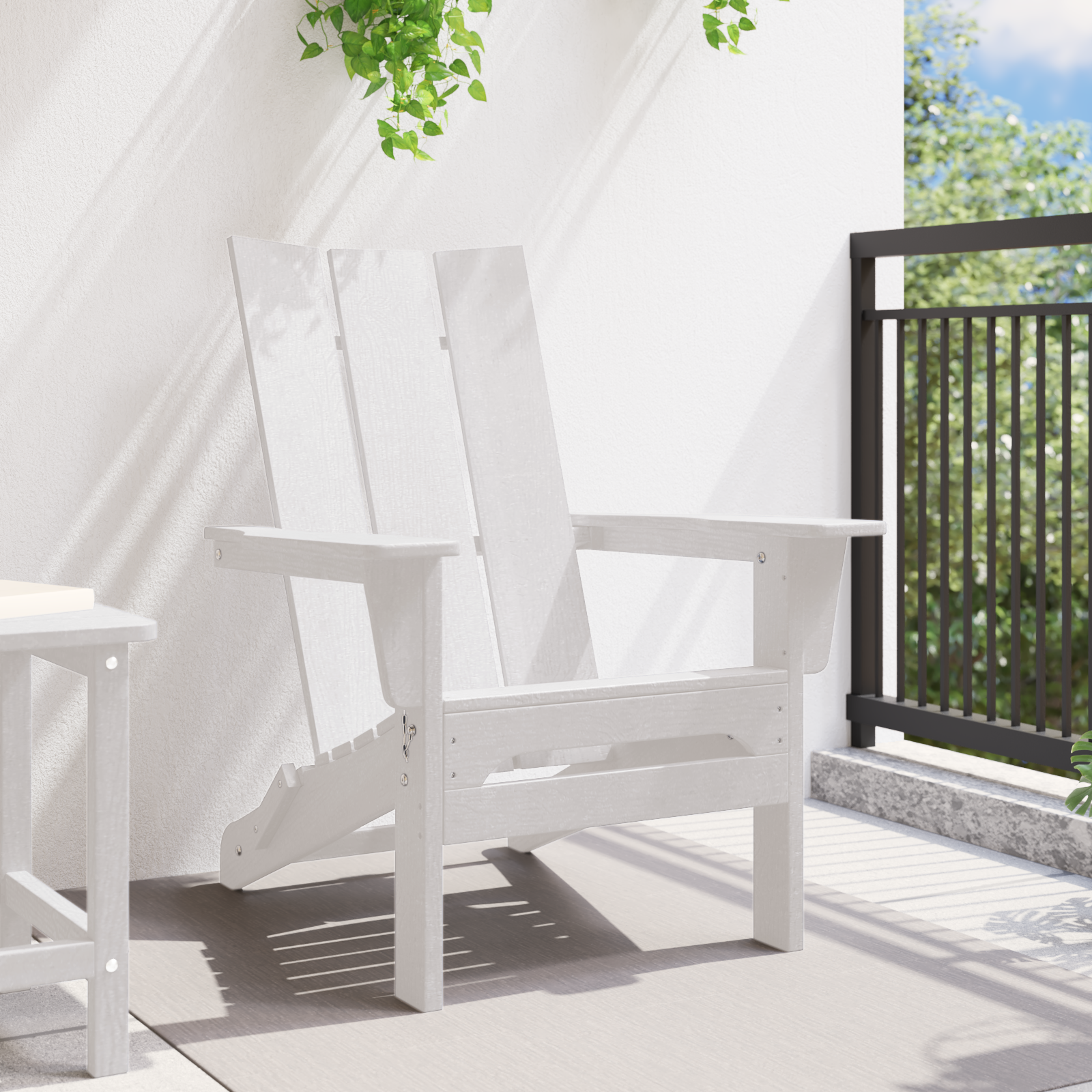 vidaXL Vouw Adirondack Stoel Wit 74,5x80,5x90 cm HDPE