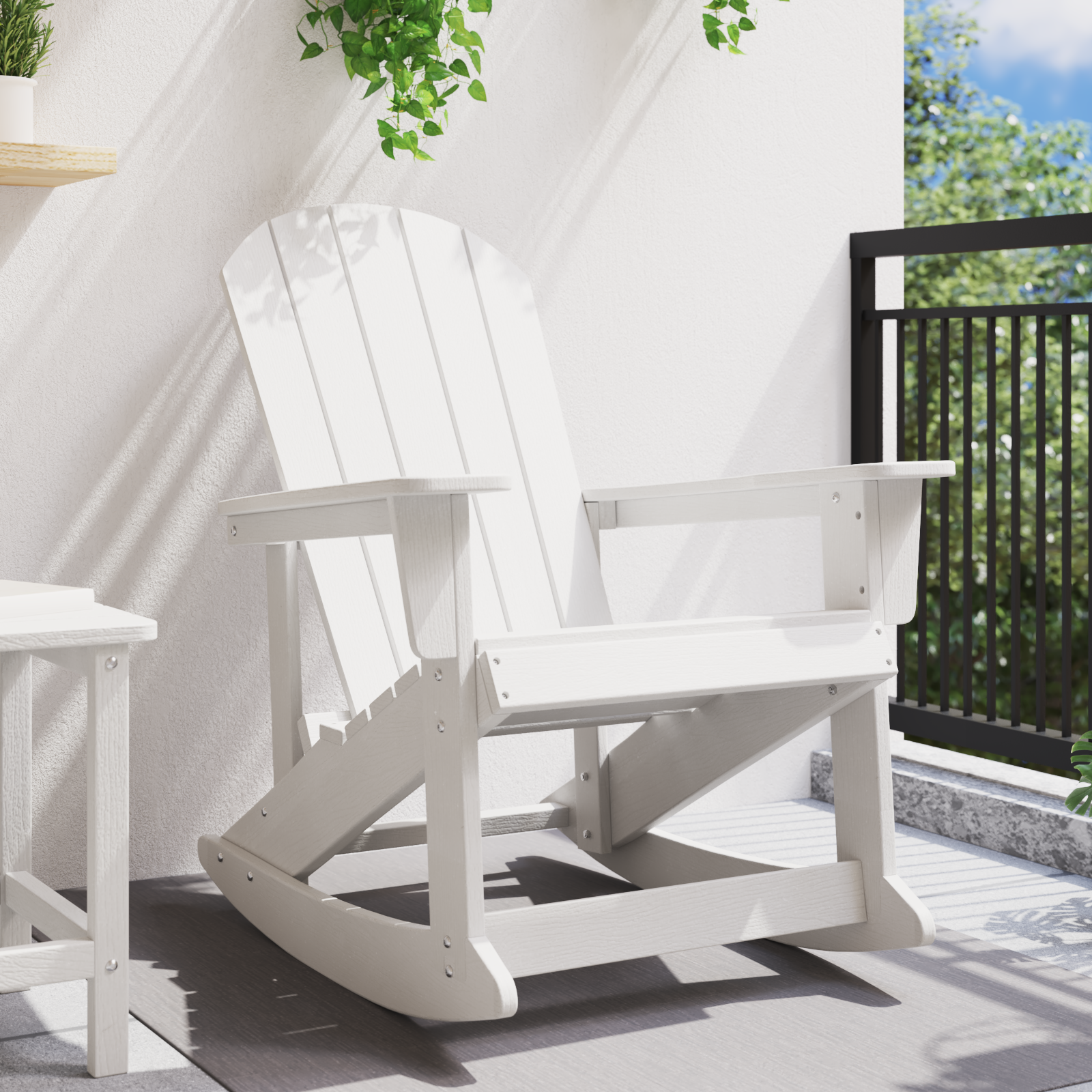 vidaXL Adirondack Schommelstoel Wit 73,5x92x90 cm HDPE
