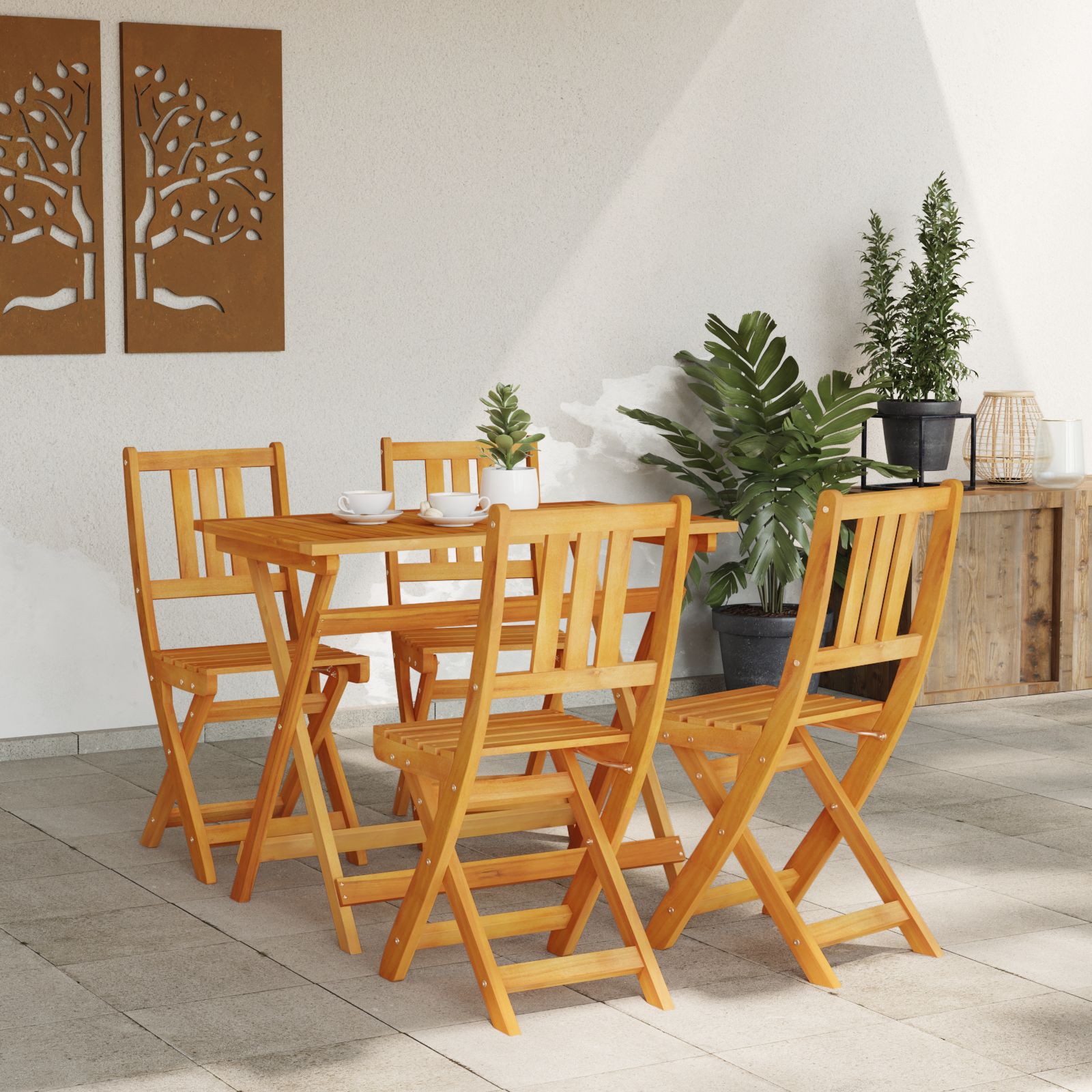 vidaXL Tuinstoelen 4 st inklapbaar 36x46x86 cm massief acaciahout