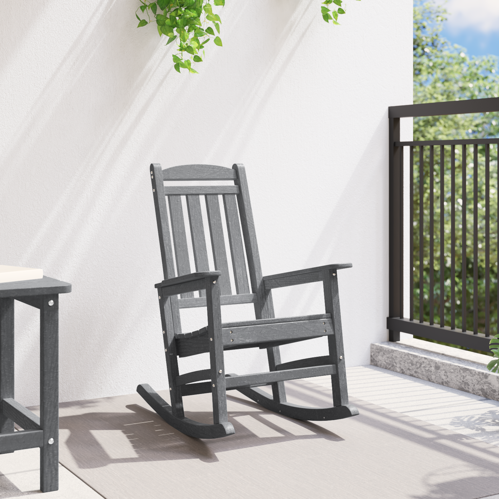 vidaXL Tuinligbed Lichtgrijs 70x92x108 cm HDPE